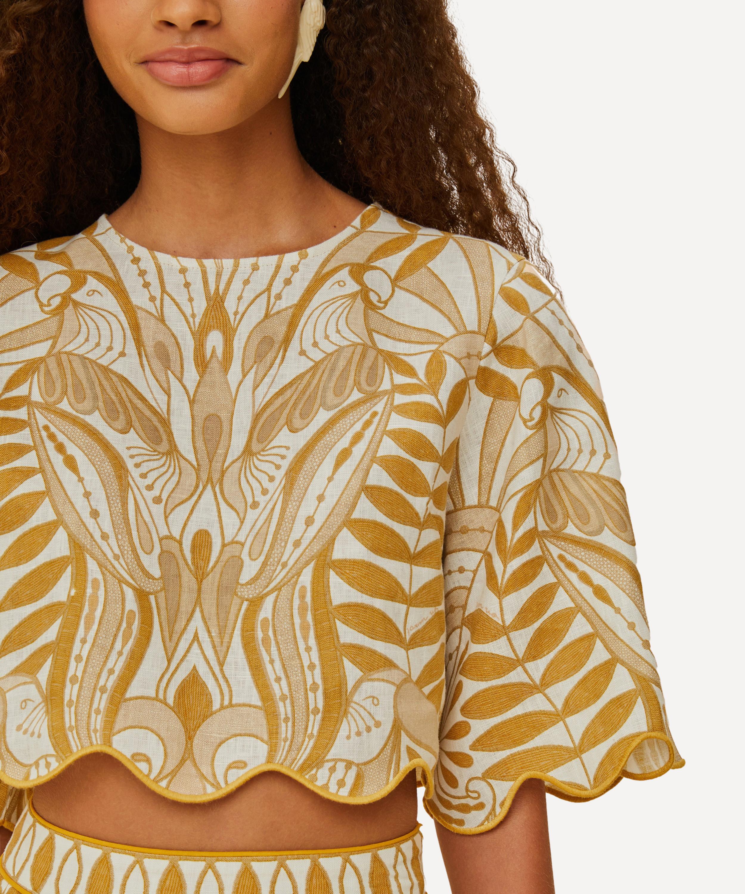 FARM Rio - Off-White Lace Nature Blouse image number 3