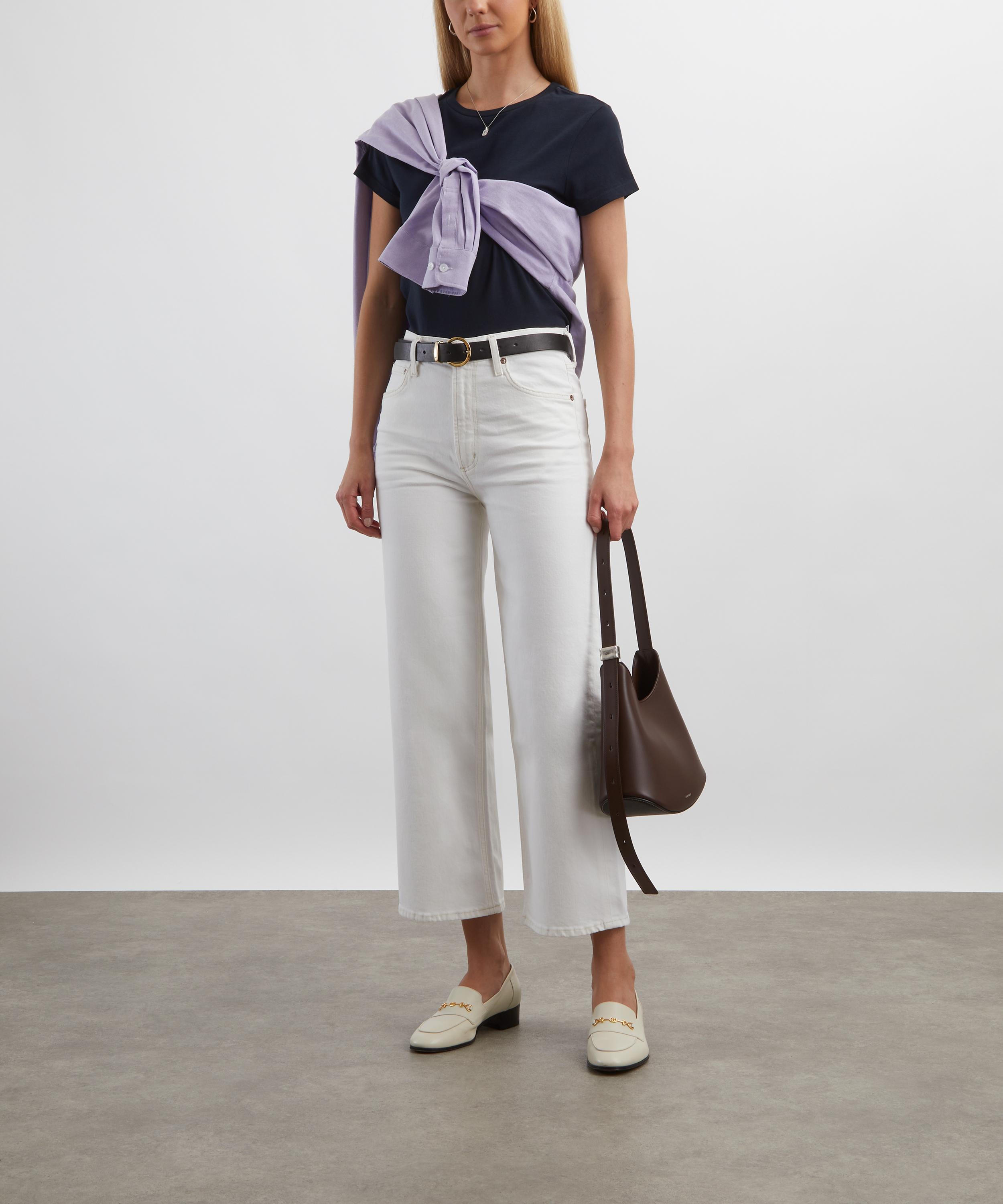 AGOLDE - Ren Stretch Cropped Wide-Leg Jeans in White Wash image number 1