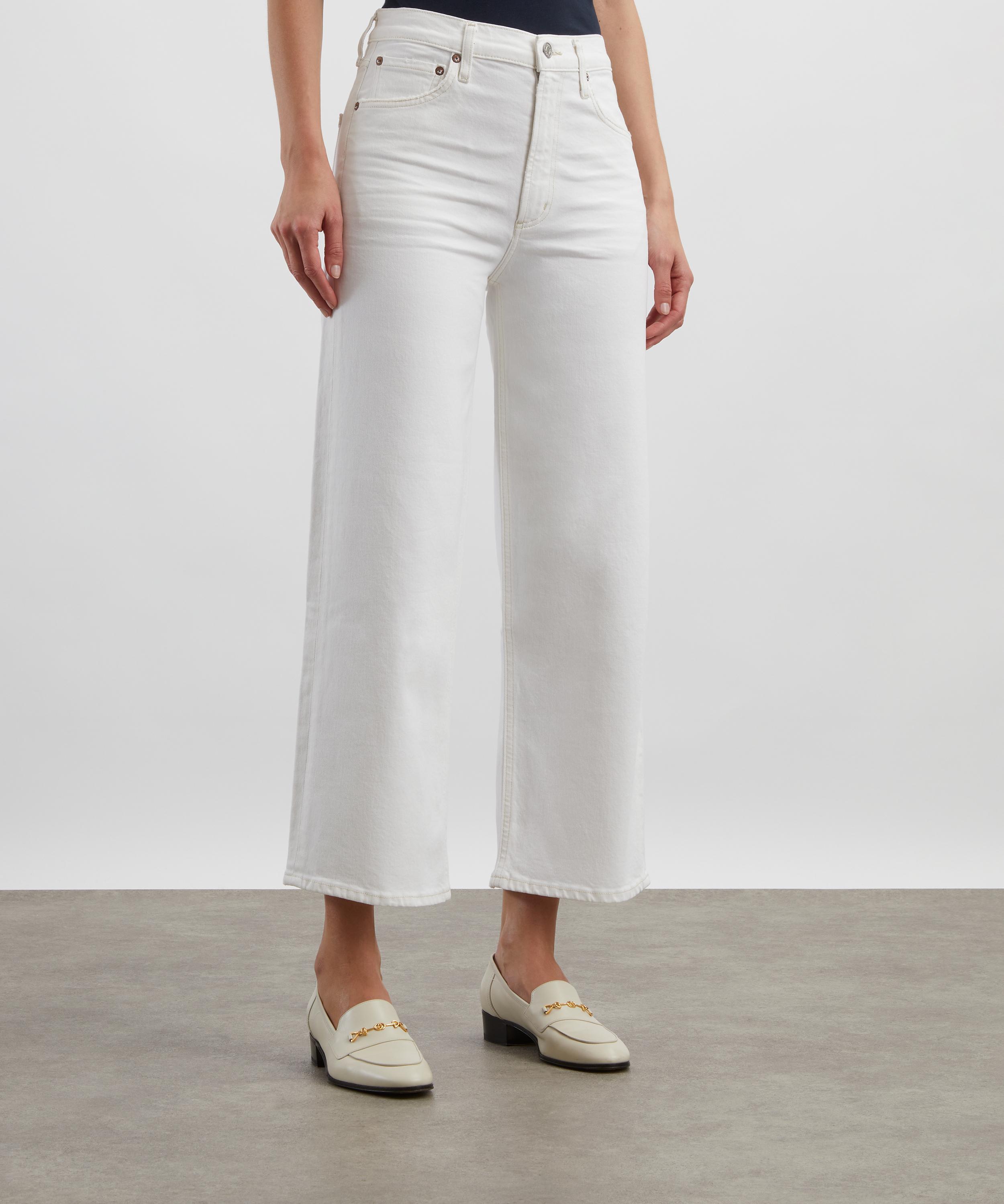 AGOLDE - Ren Stretch Cropped Wide-Leg Jeans in White Wash image number 2