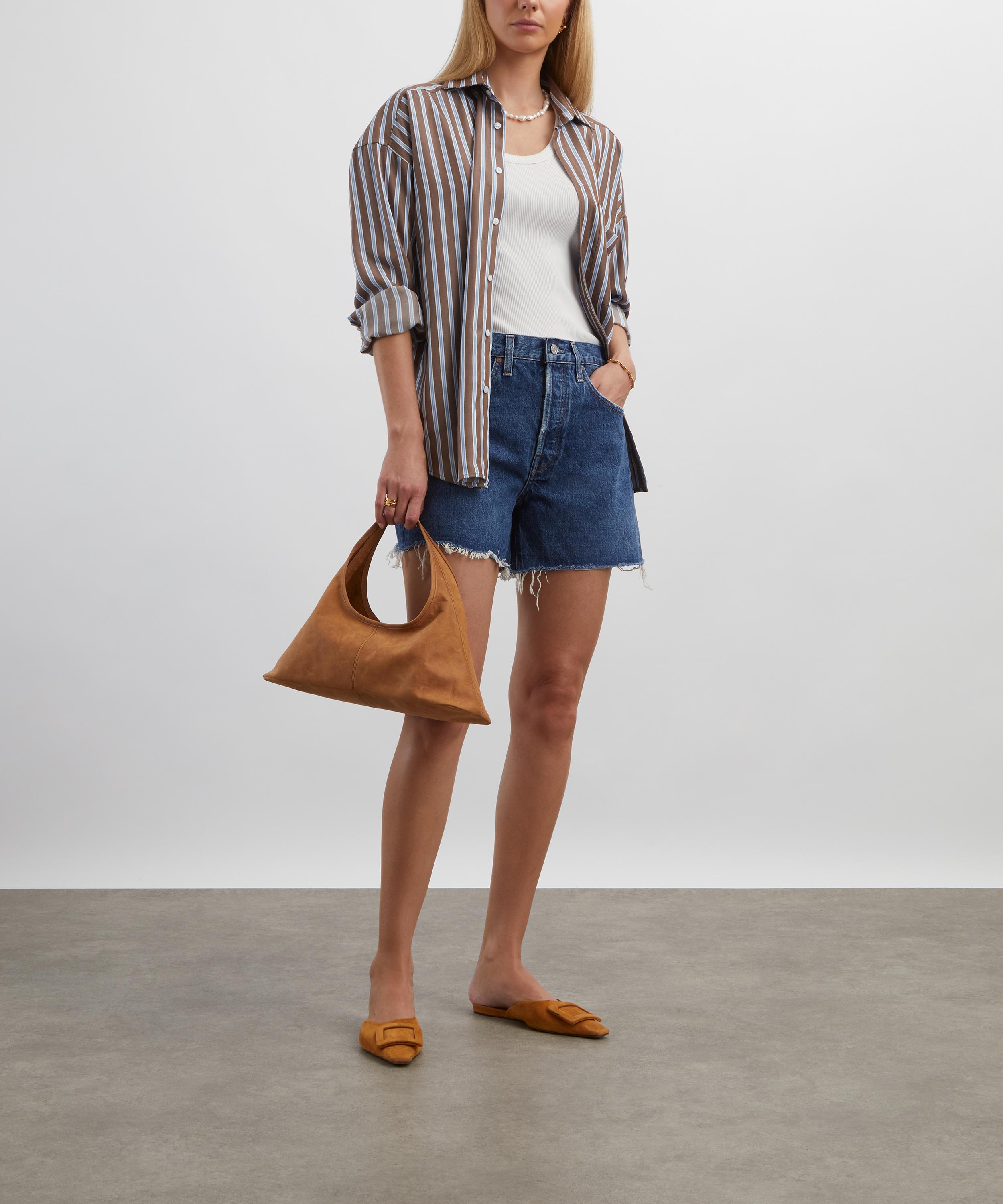 AGOLDE - Parker Long Denim Shorts in Caution image number 1