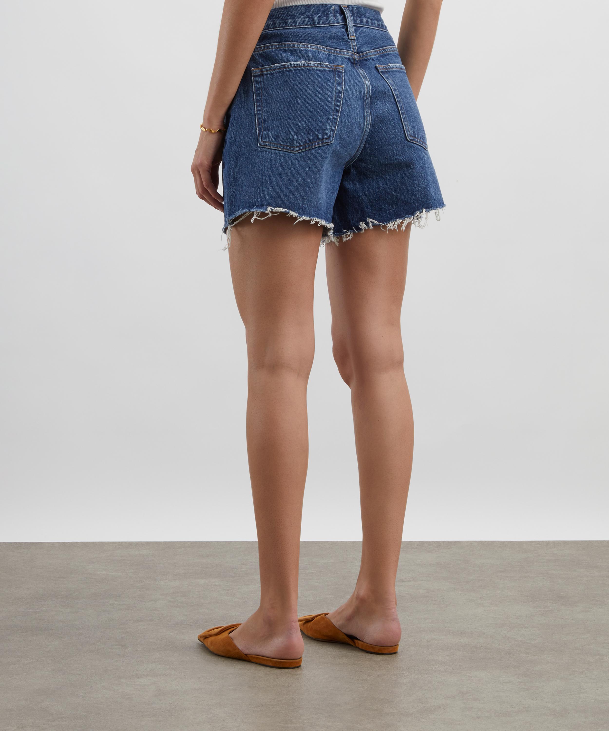 AGOLDE - Parker Long Denim Shorts in Caution image number 3