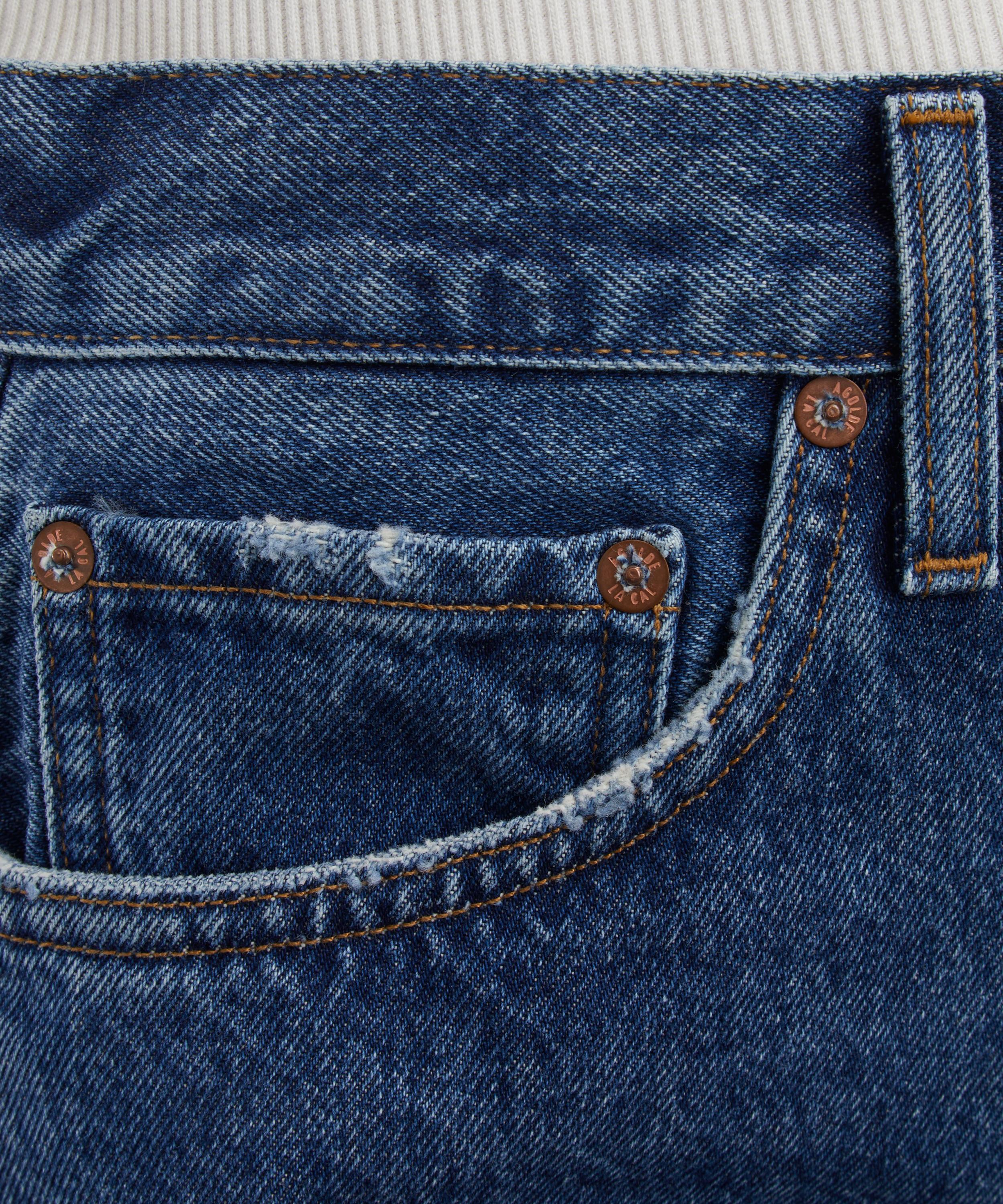 AGOLDE - Parker Long Denim Shorts in Caution image number 4