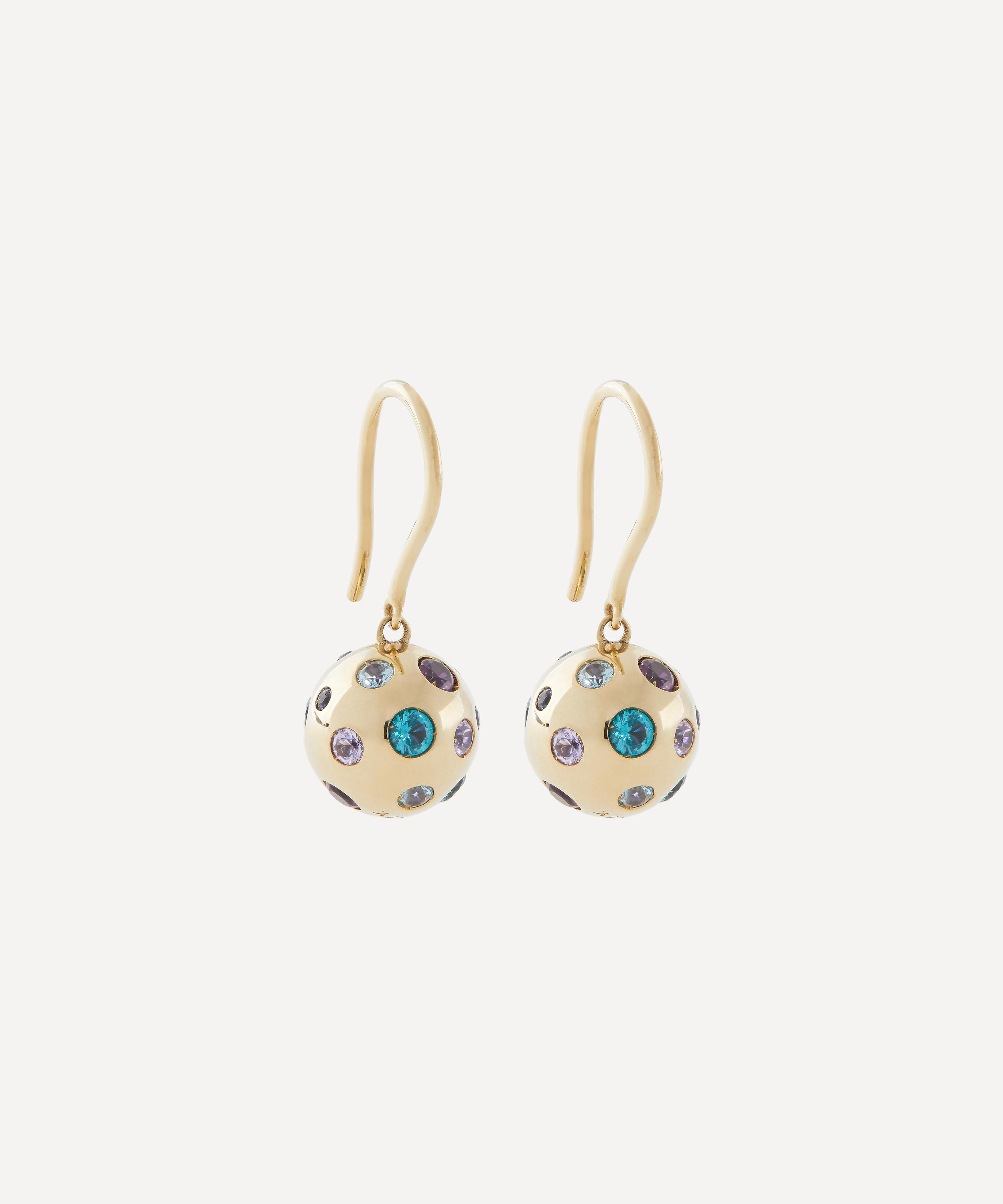 Liberty - 9ct Gold Constellation Multicoloured Nanostone Drop Earrings