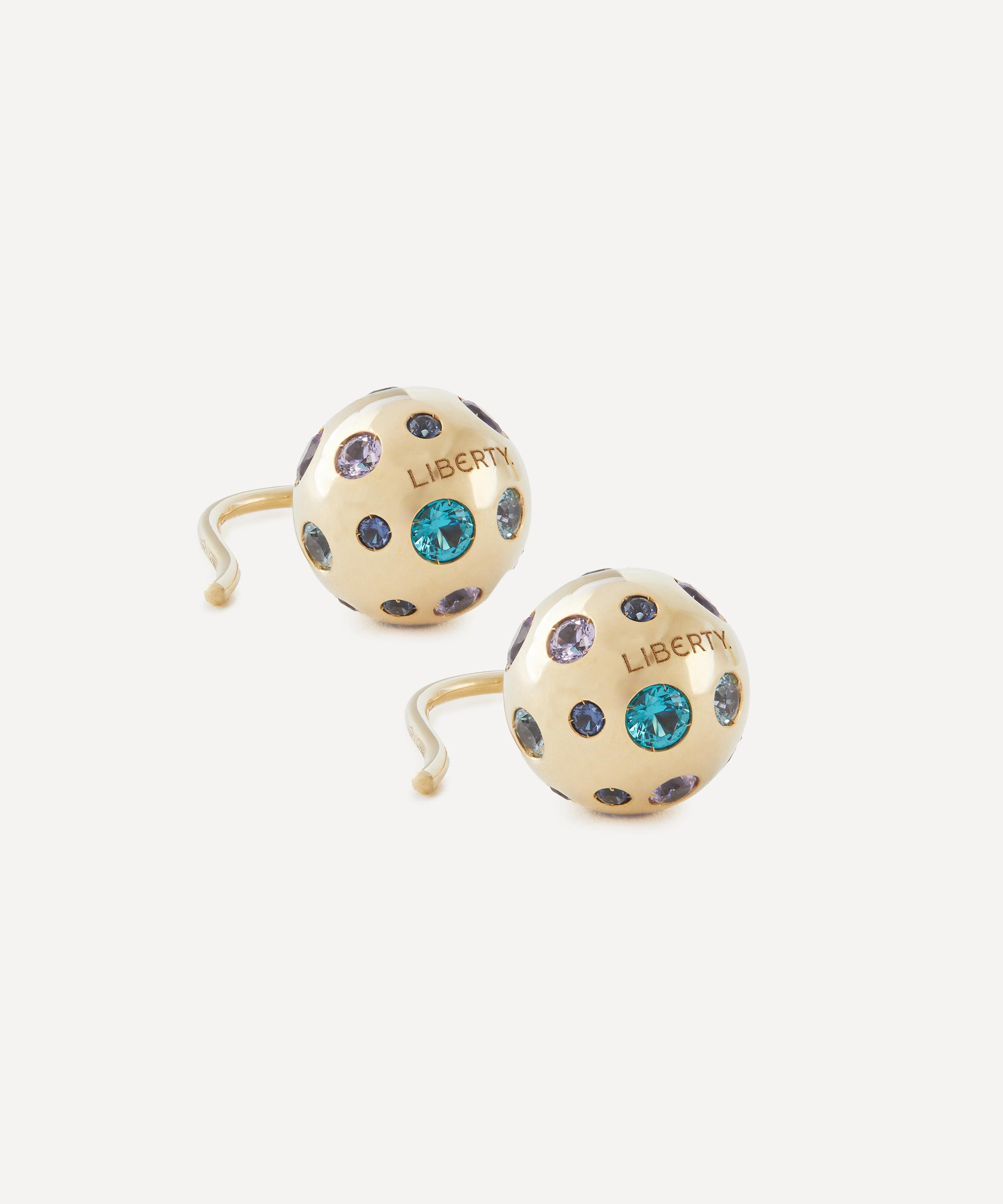 Liberty - 9ct Gold Constellation Multicoloured Nanostone Drop Earrings image number 2