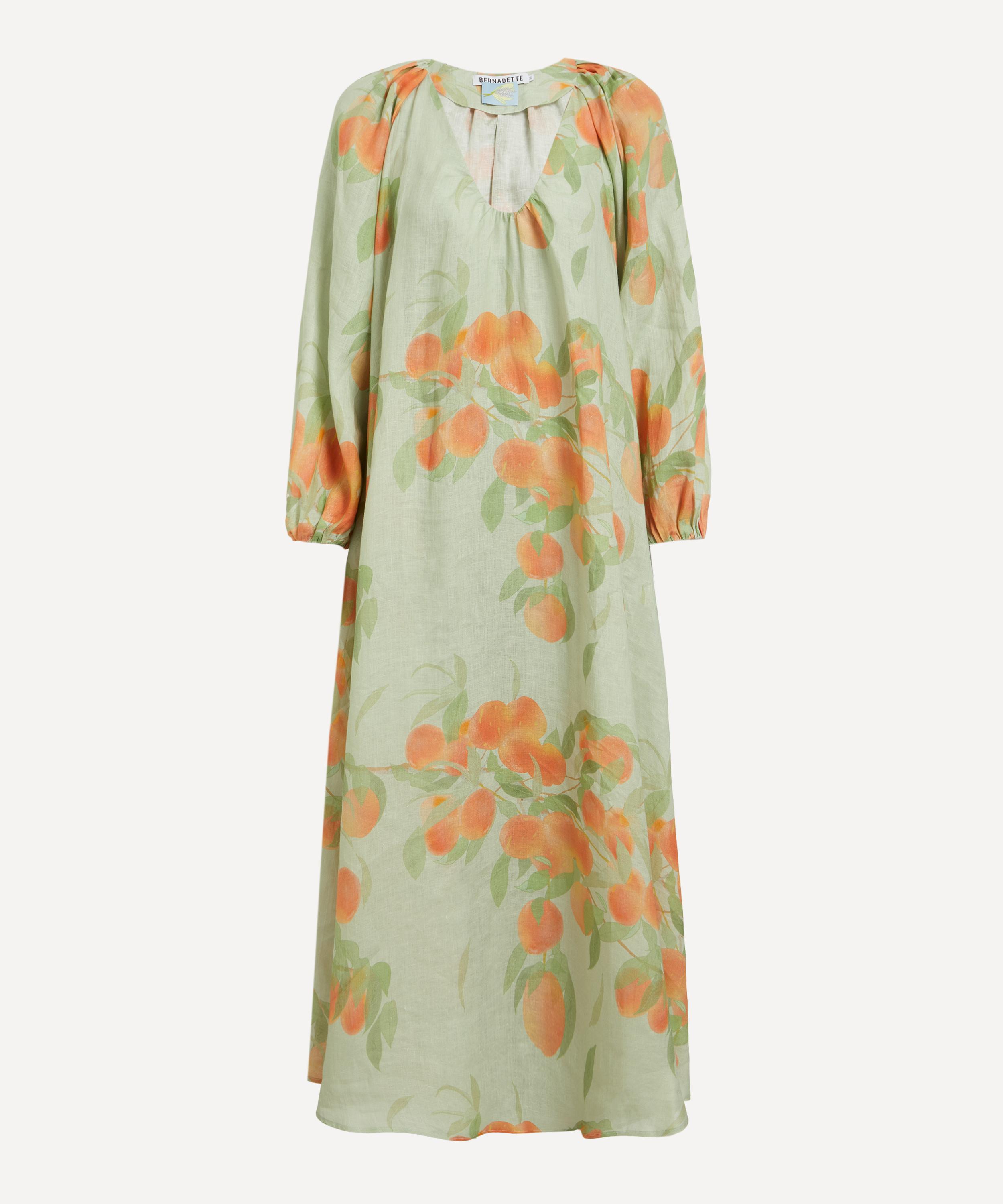 Bernadette - Georgette Peach Tree Maxi Dress