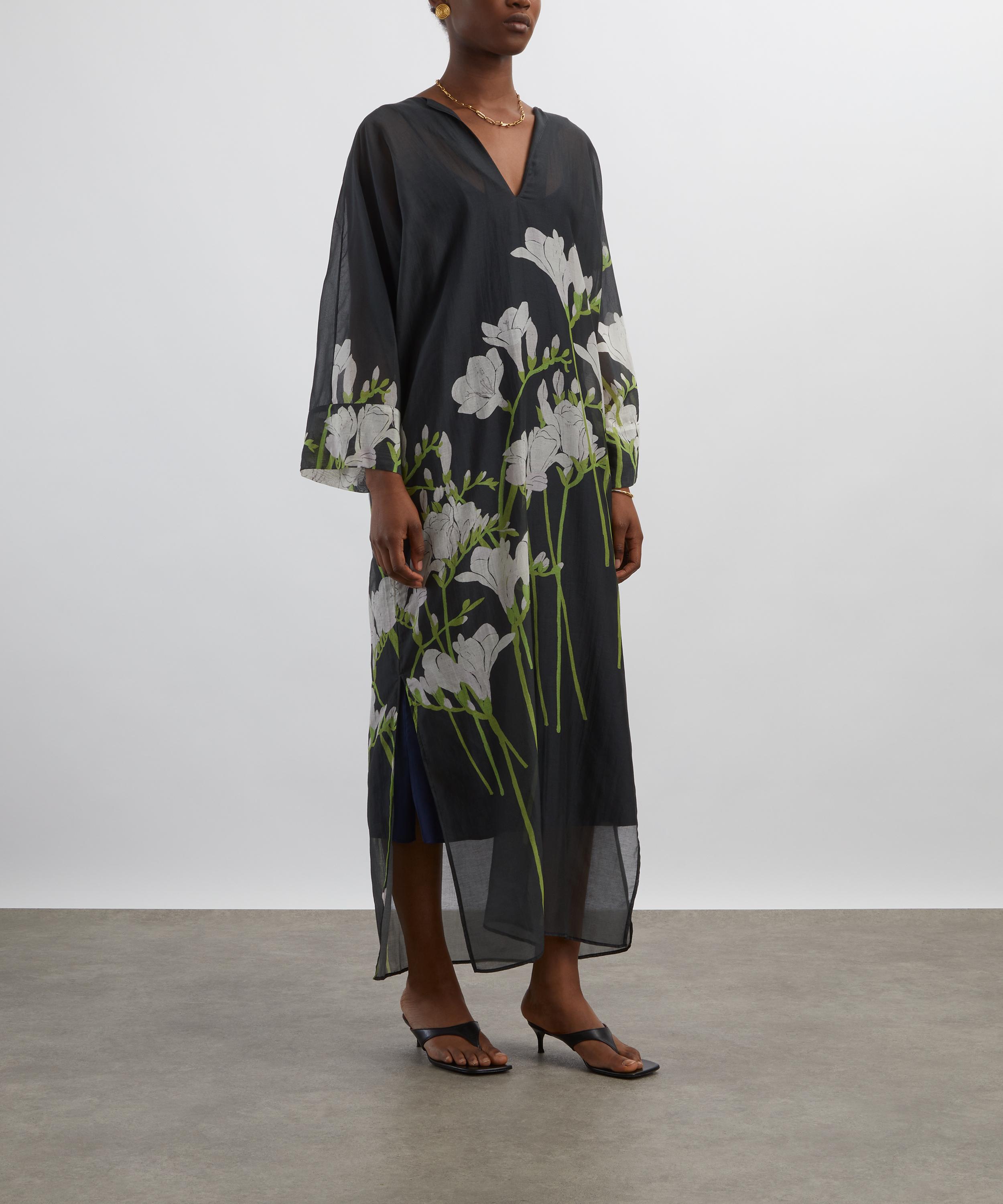 Bernadette - Freesia Silk-Cotton Kaftan image number 2