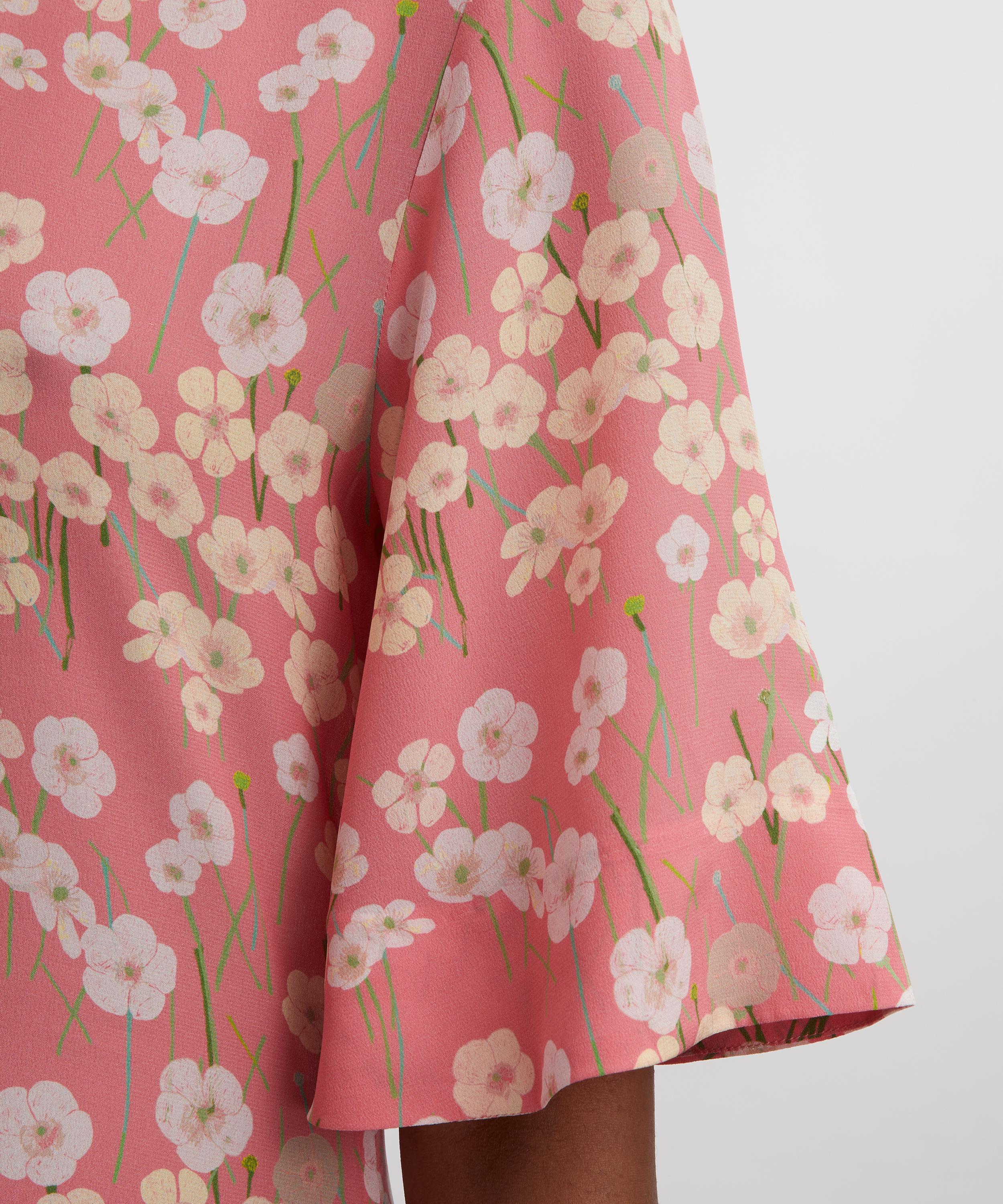 Bernadette - Marjorie Pink Buttercups Silk Dress image number 4