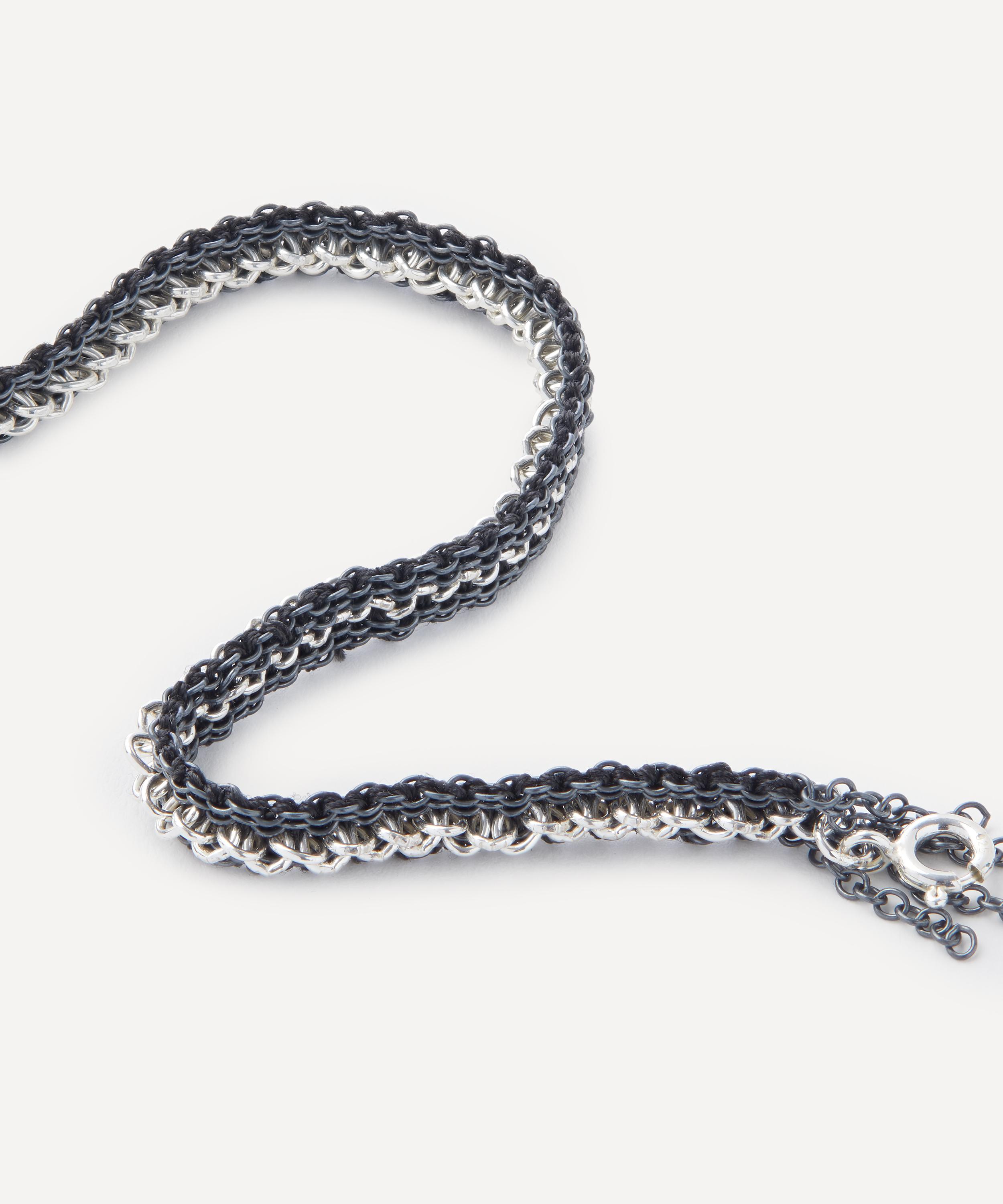 Stephanie Schneider - Oxidised Silver 3 Strand Chain Bracelet image number 1