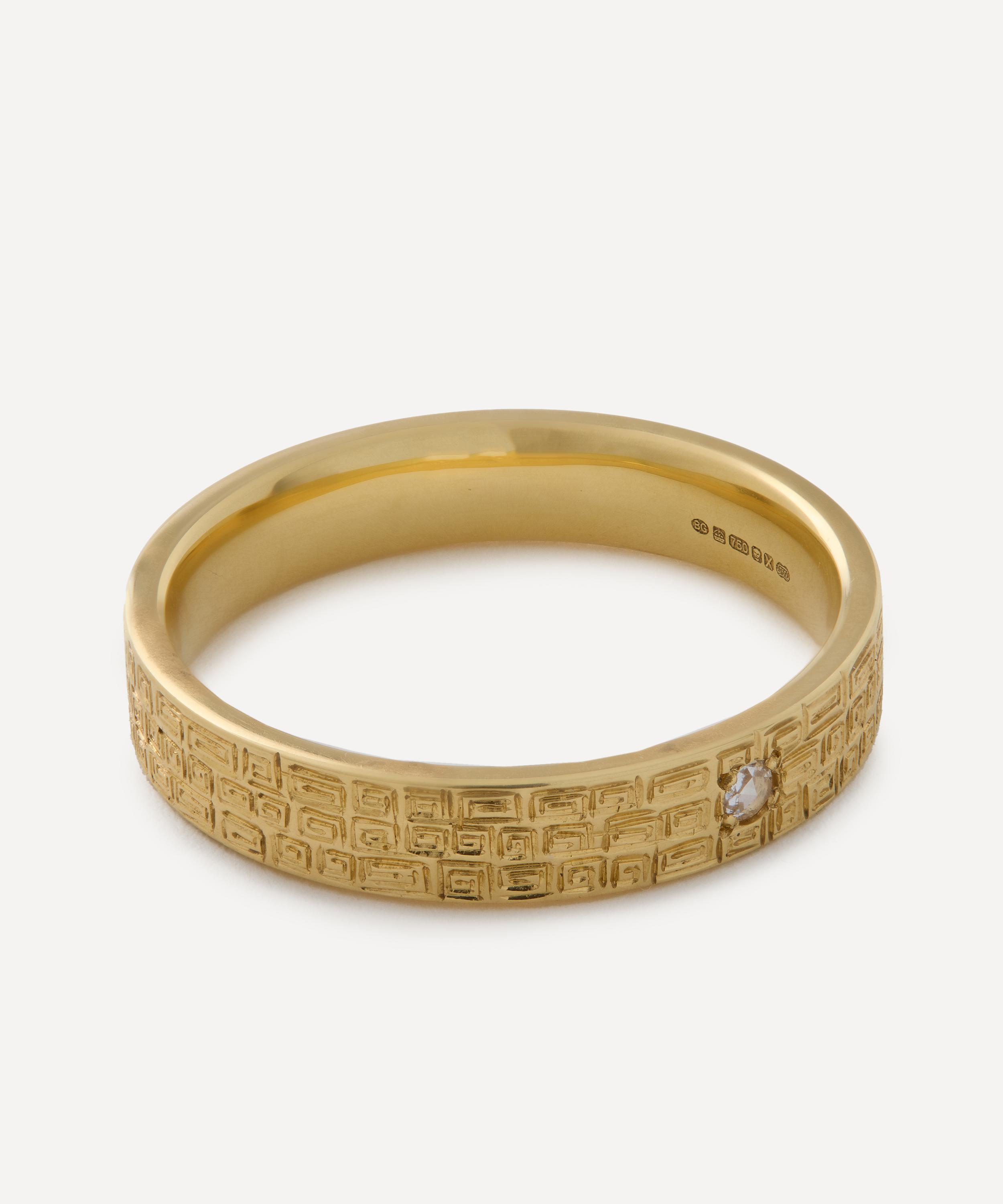 Brooke Gregson - 18ct Gold Eos Engraved Diamond Ring image number 1