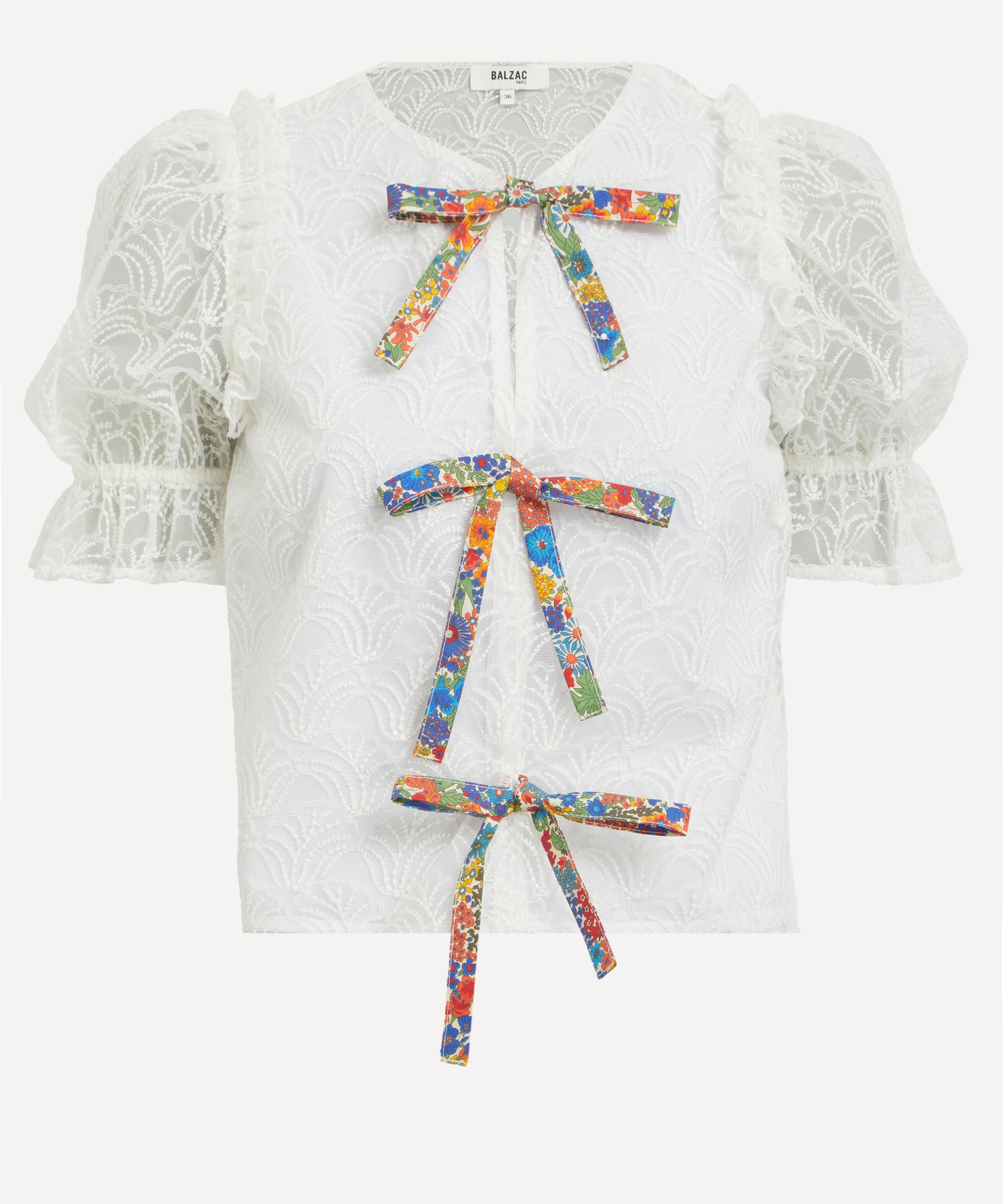 Balzac Paris - Suzanne White Lace Liberty Print Blouse image number 0