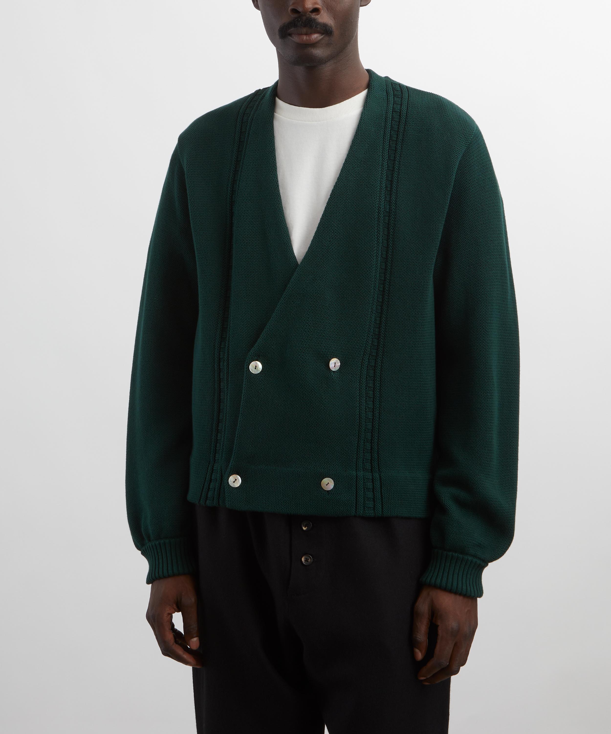 Bode - Dark Green Double-Breasted Cardigan image number 2