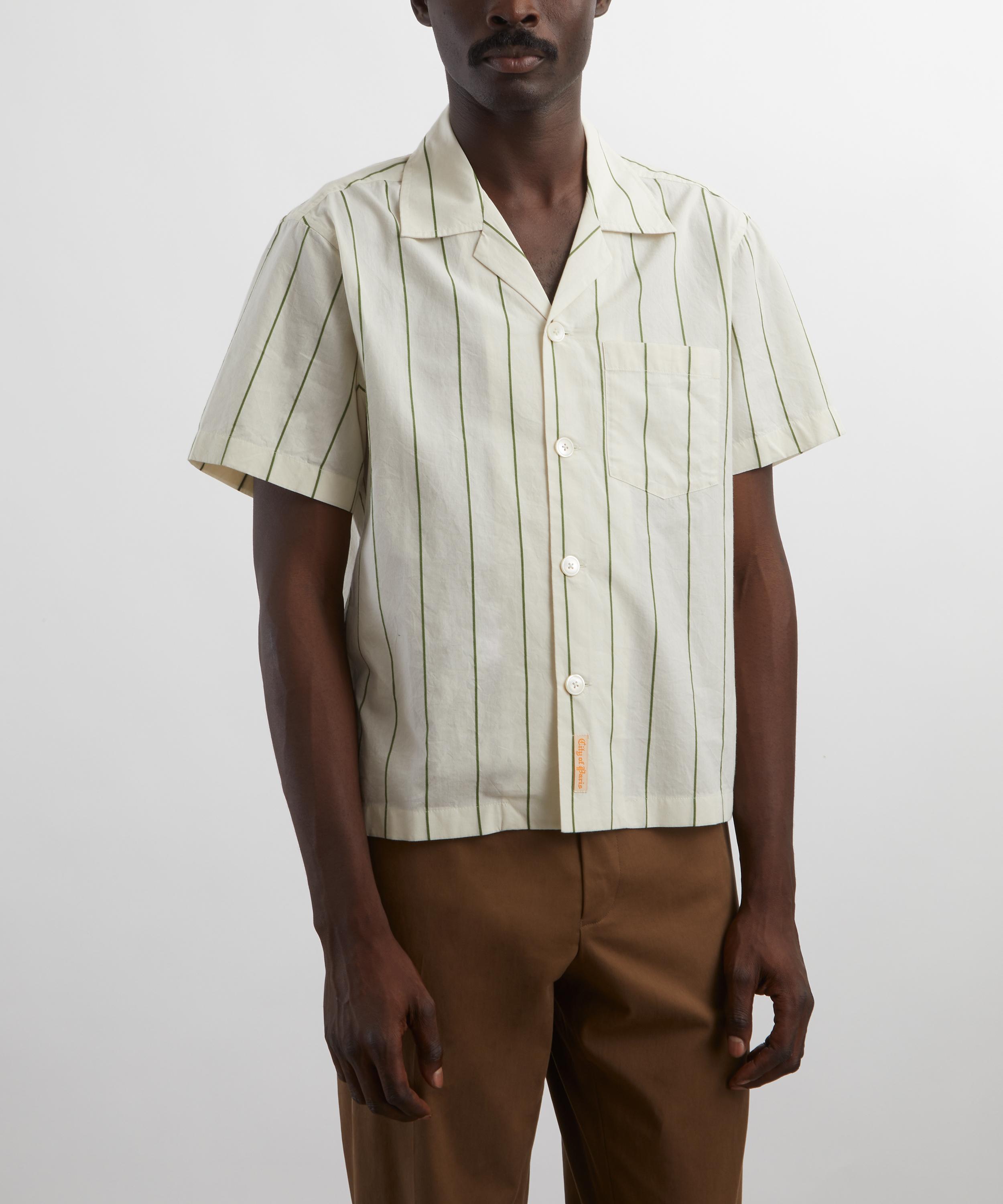 Bode - Celery Stripe Short-Sleeve Shirt image number 2