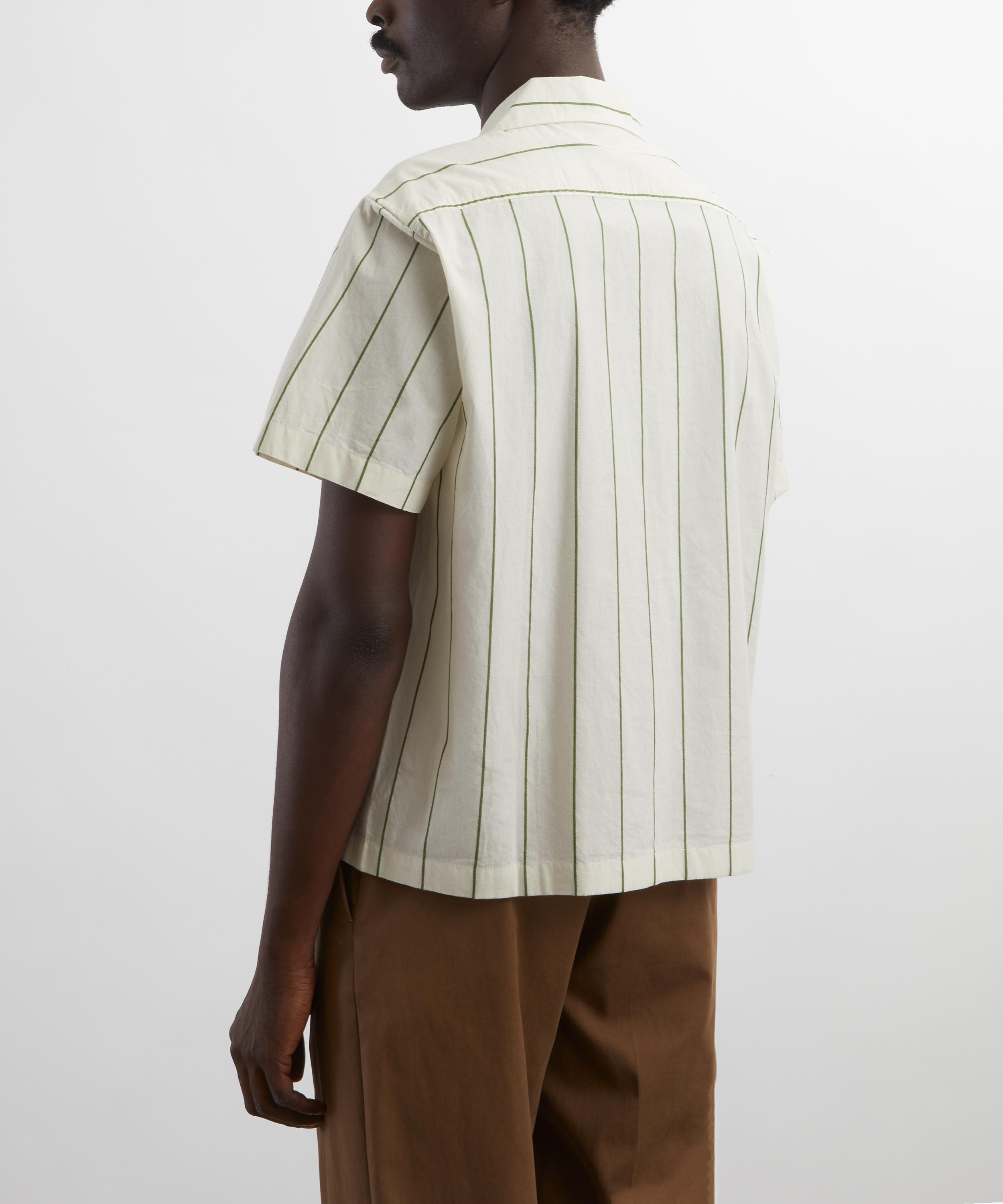 Bode - Celery Stripe Short-Sleeve Shirt image number 3