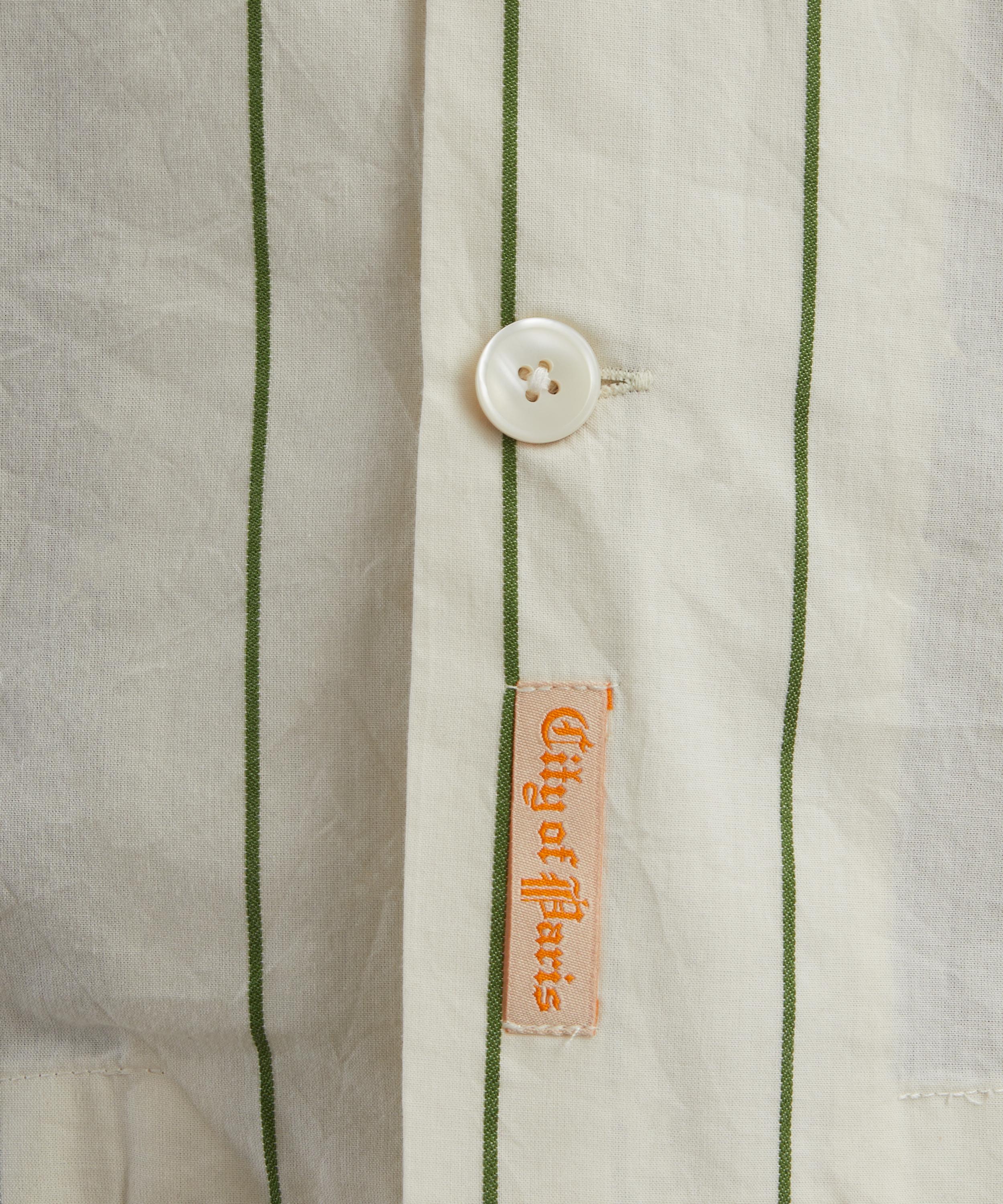Bode - Celery Stripe Short-Sleeve Shirt image number 4