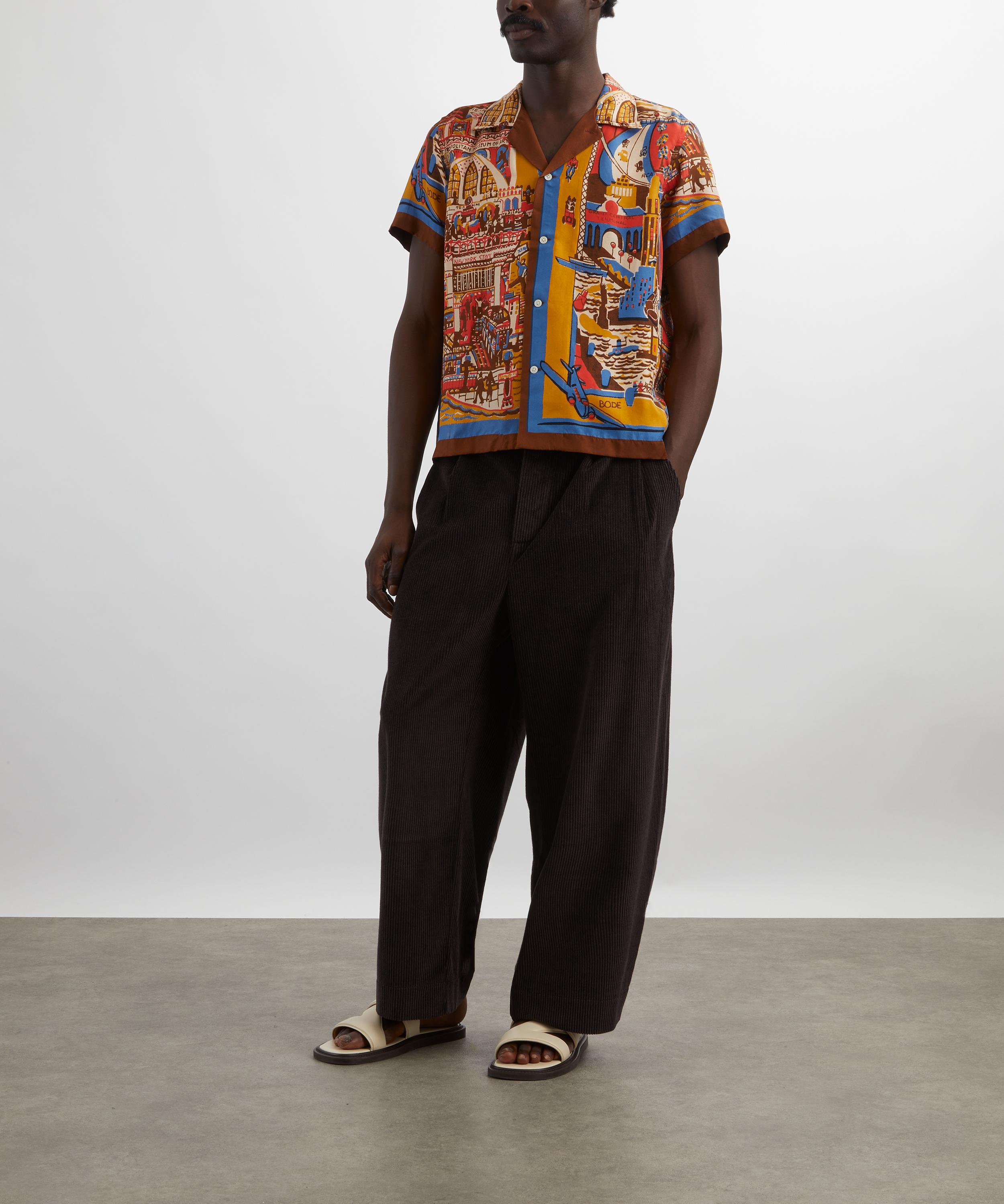 Bode - Manhattan Island Silk Short-Sleeve Shirt image number 1