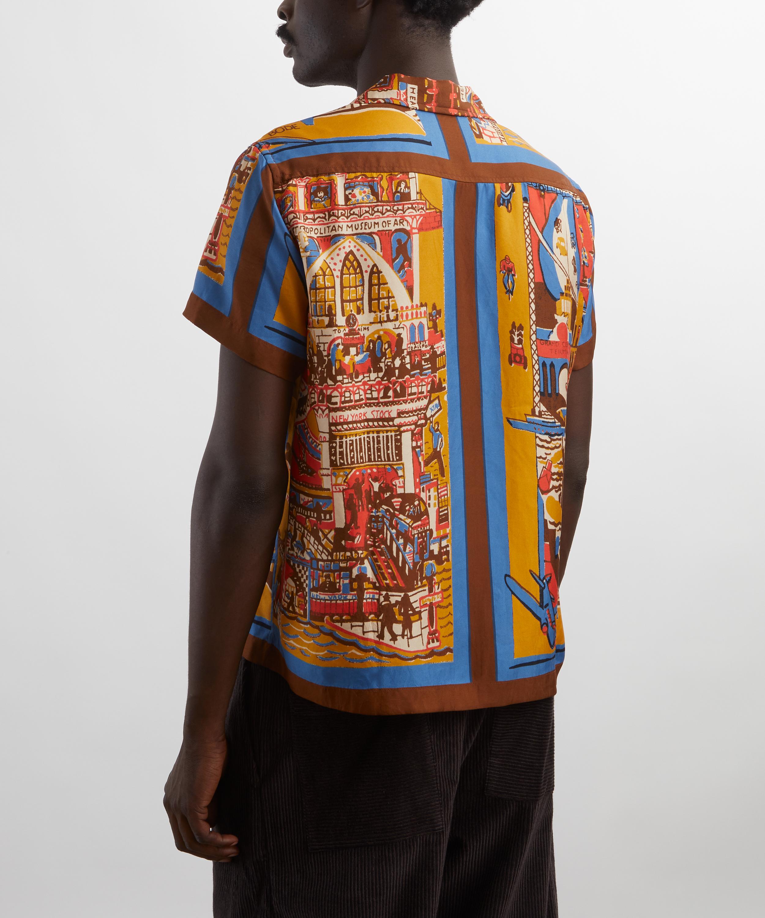 Bode - Manhattan Island Silk Short-Sleeve Shirt image number 3