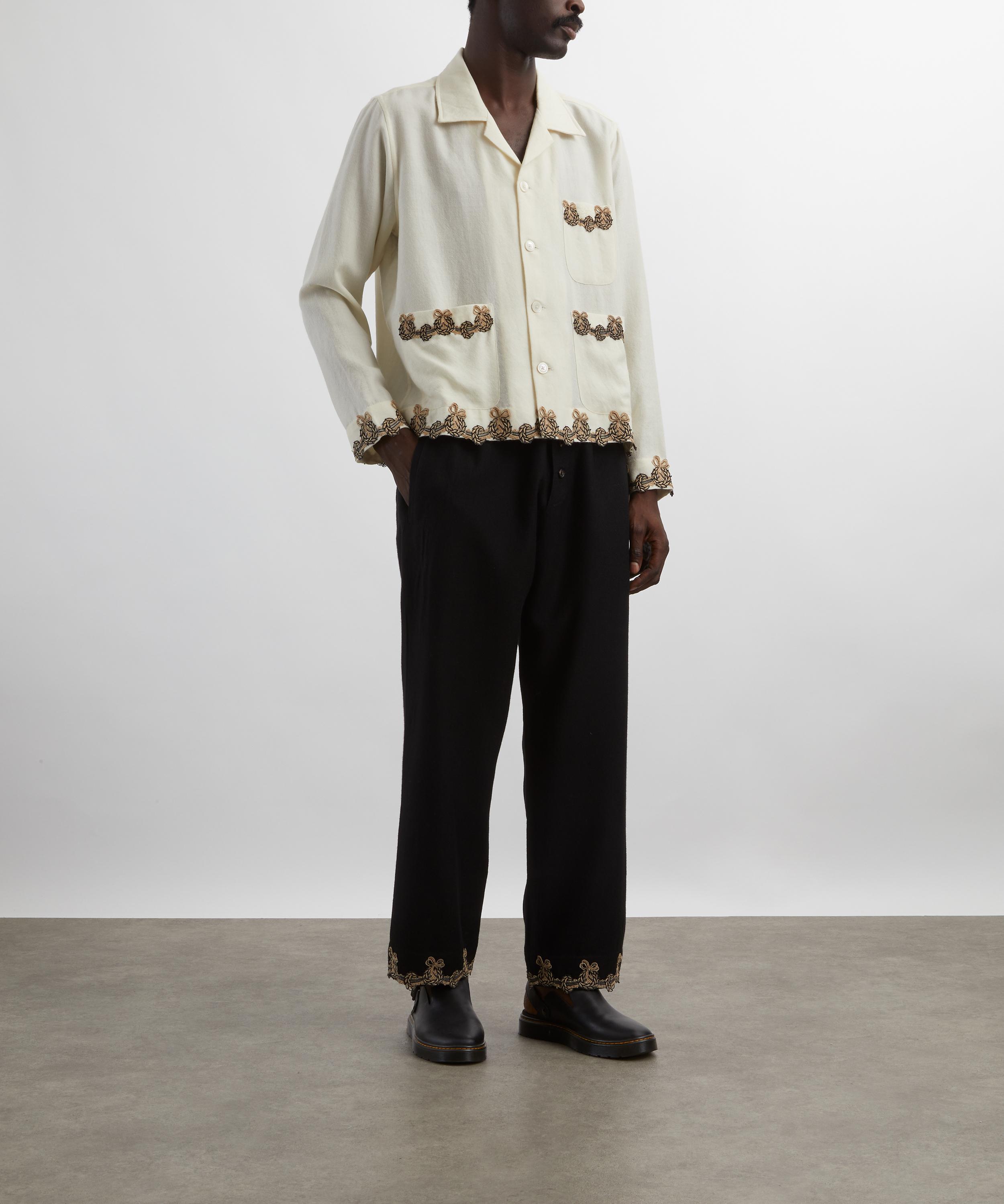 Bode - Black Laurelist Pyjama Trousers image number 1