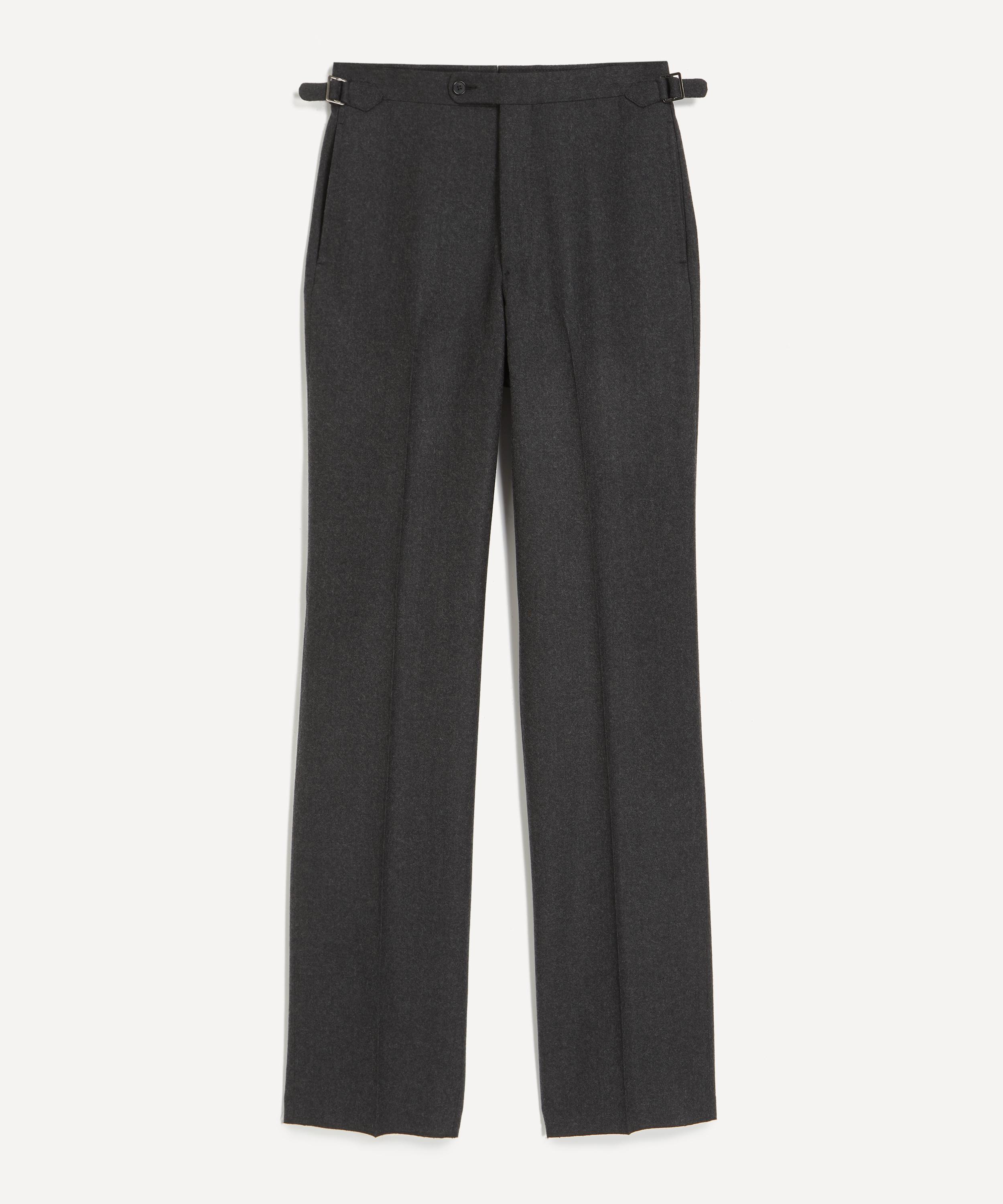Husbands - Anthracite Straight Wool Twill Trousers
