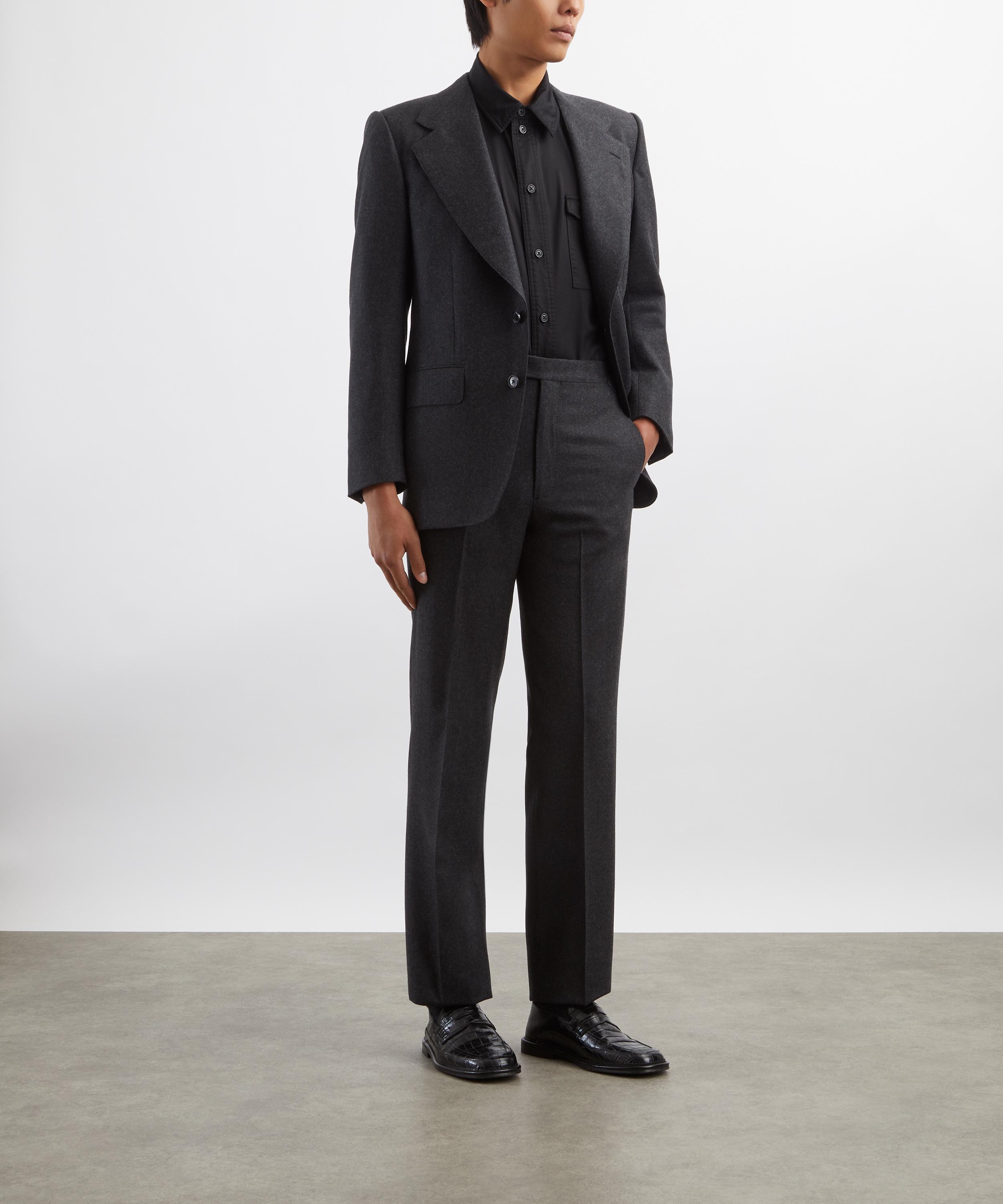 Husbands - Anthracite Straight Wool Twill Trousers image number 1