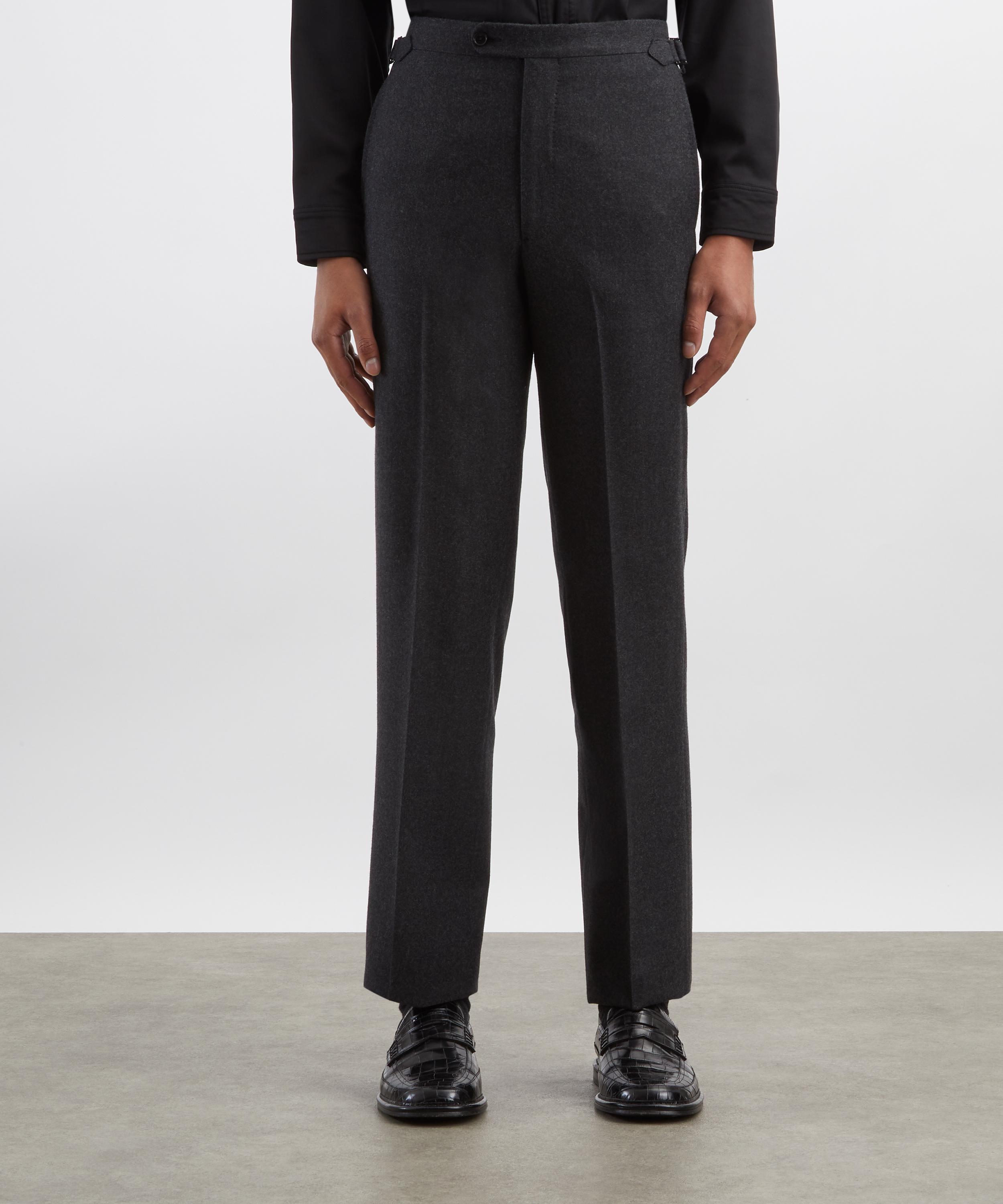 Husbands - Anthracite Straight Wool Twill Trousers image number 2