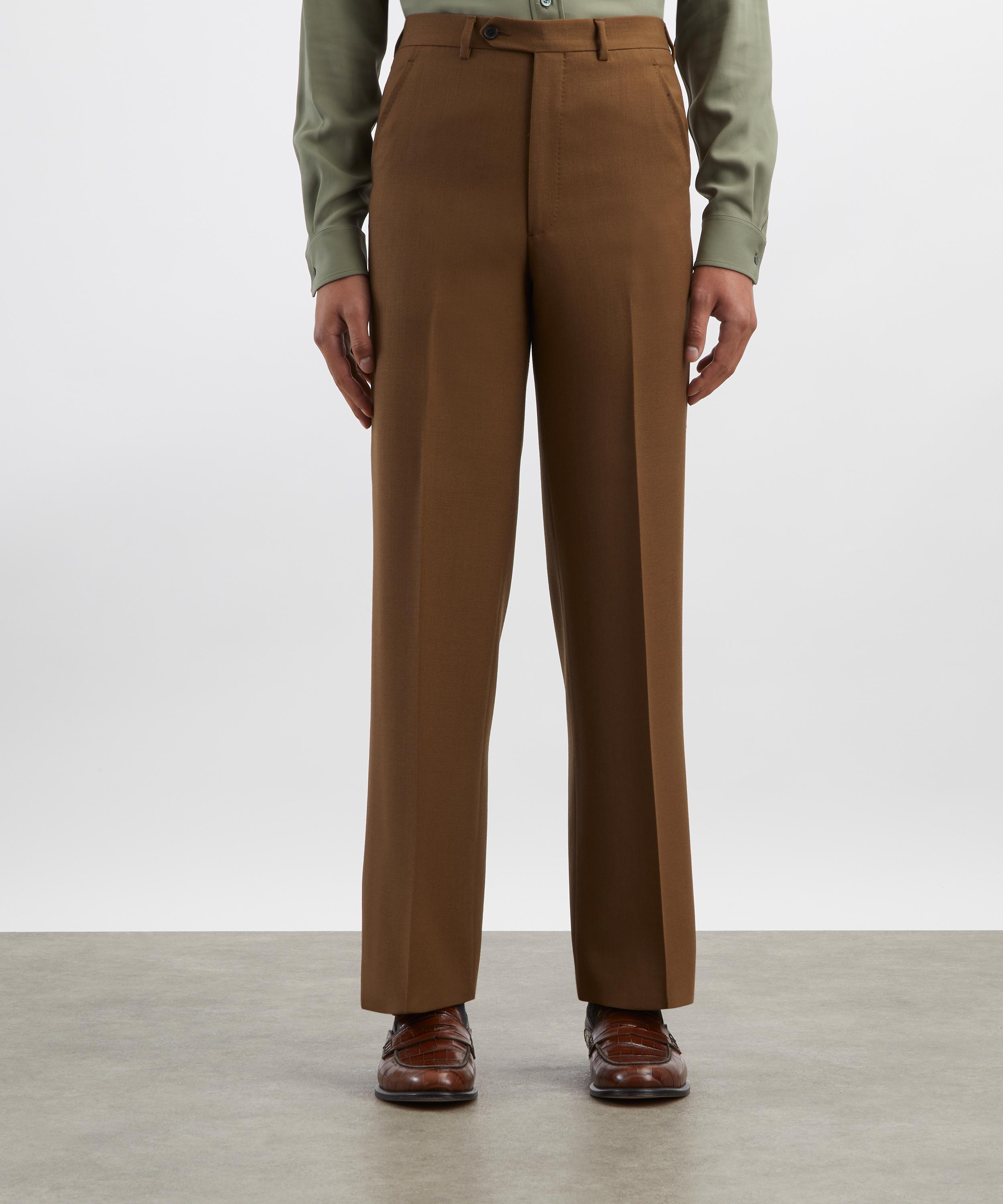 Husbands Dark Bronze Worsted Wool Twill Trousers | Liberty