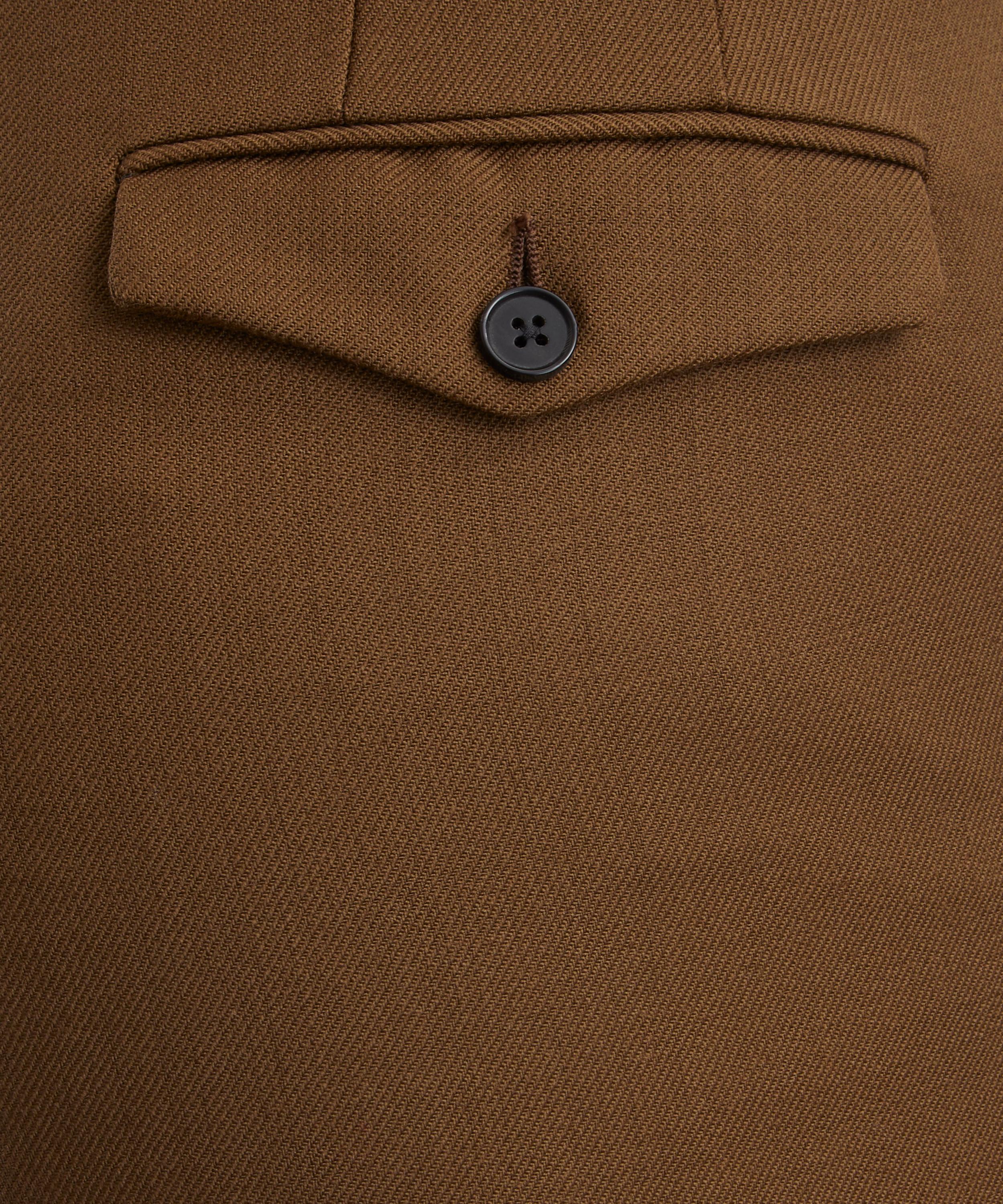 Husbands Dark Bronze Worsted Wool Twill Trousers | Liberty