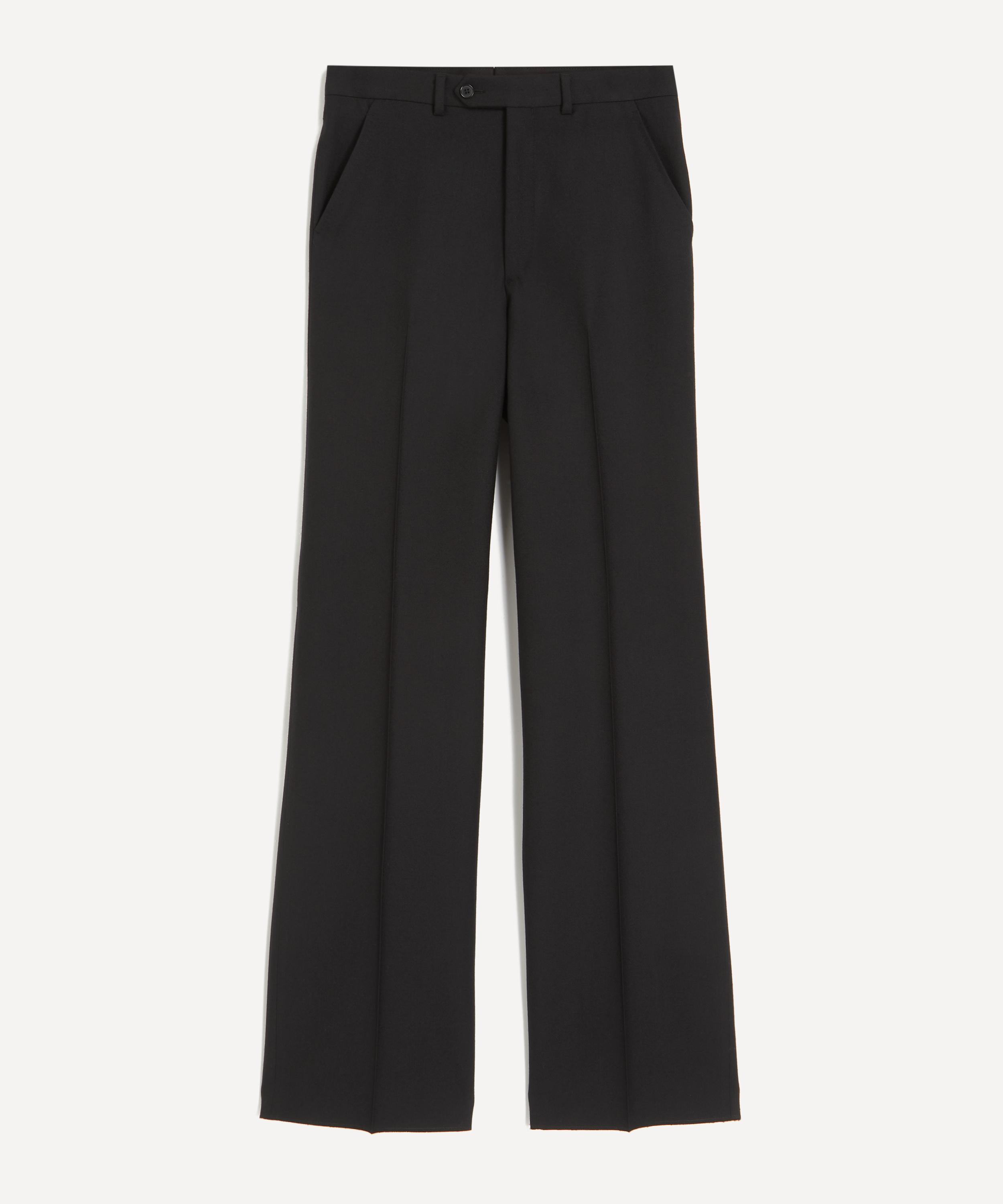 Husbands - Black Worsted Wool Twill Trousers