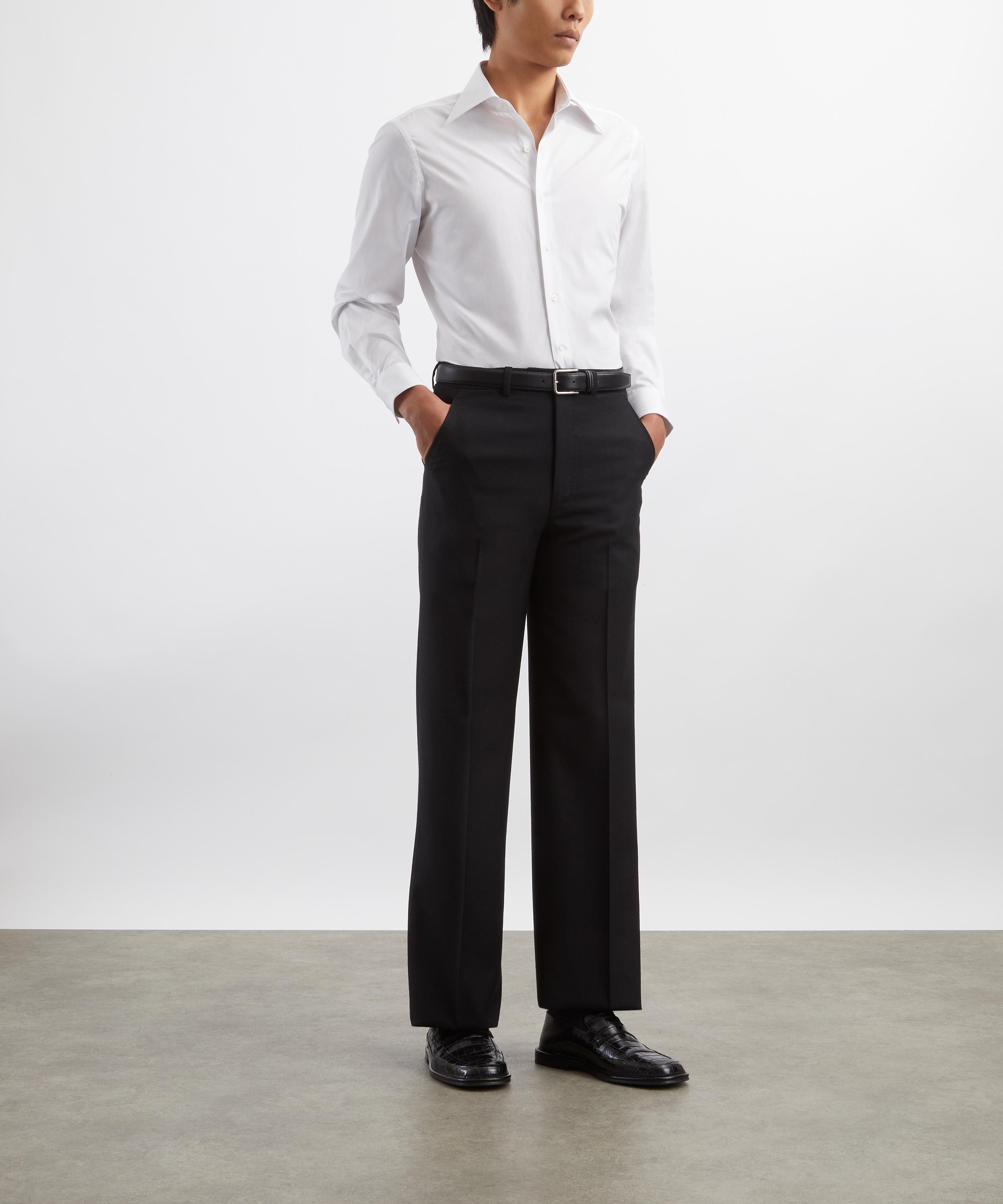 Husbands - Black Worsted Wool Twill Trousers image number 1