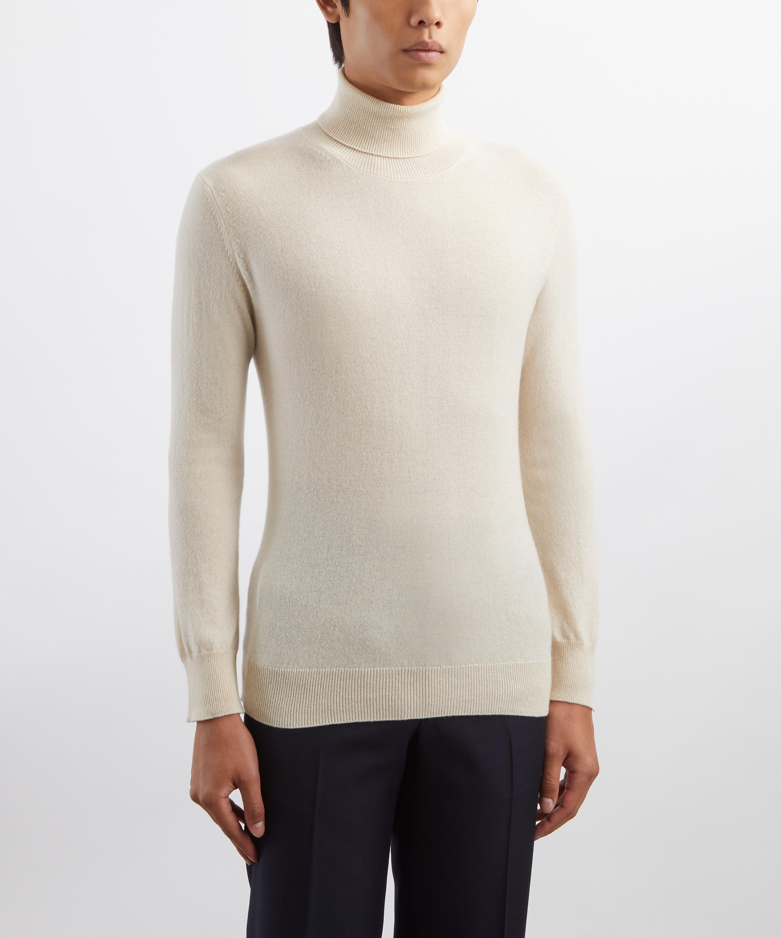 Husbands - Cream Cashmere Turtleneck Jumper image number 2