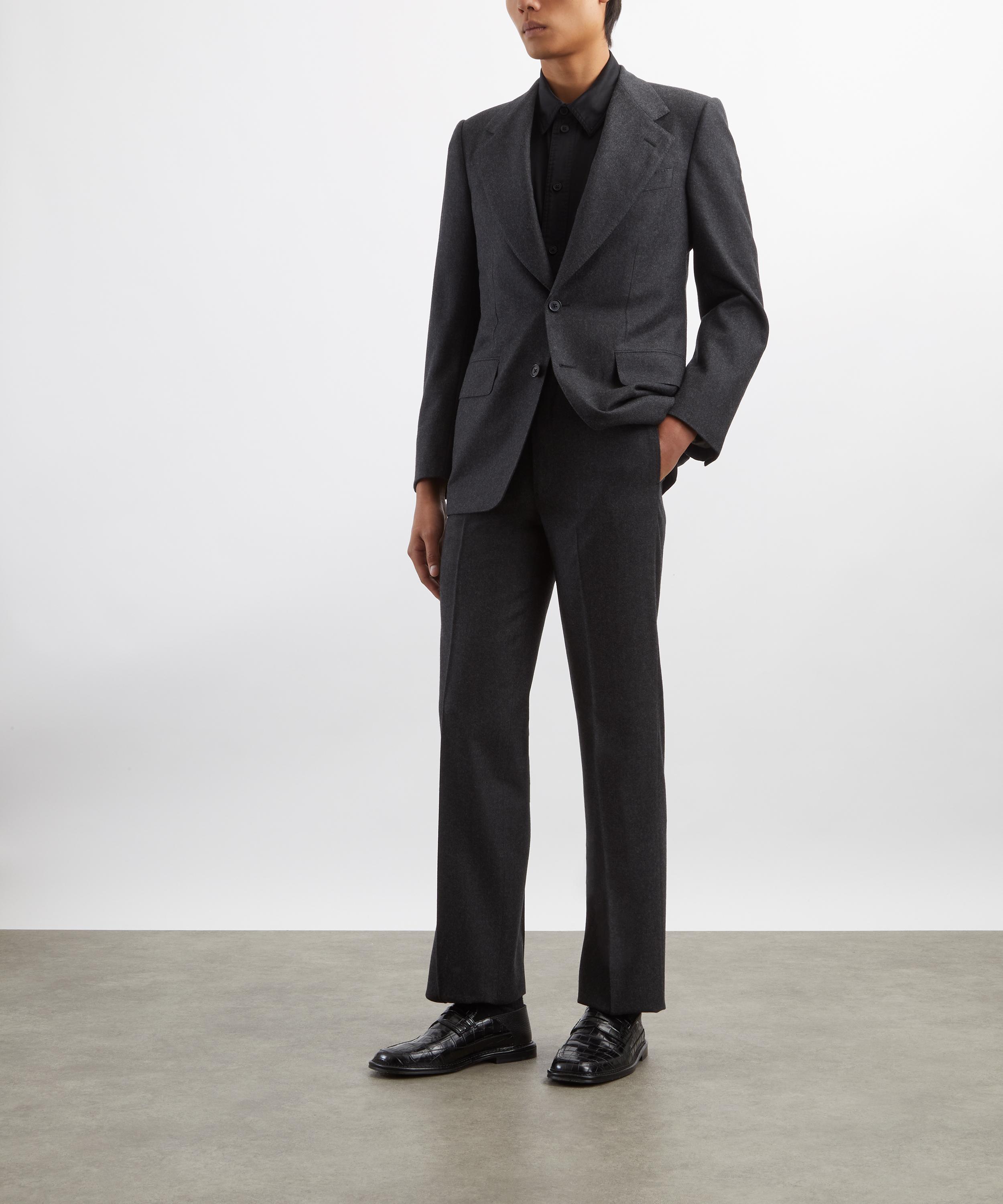 Husbands - Anthracite Single-Breasted Wool Flannel Jacket image number 1
