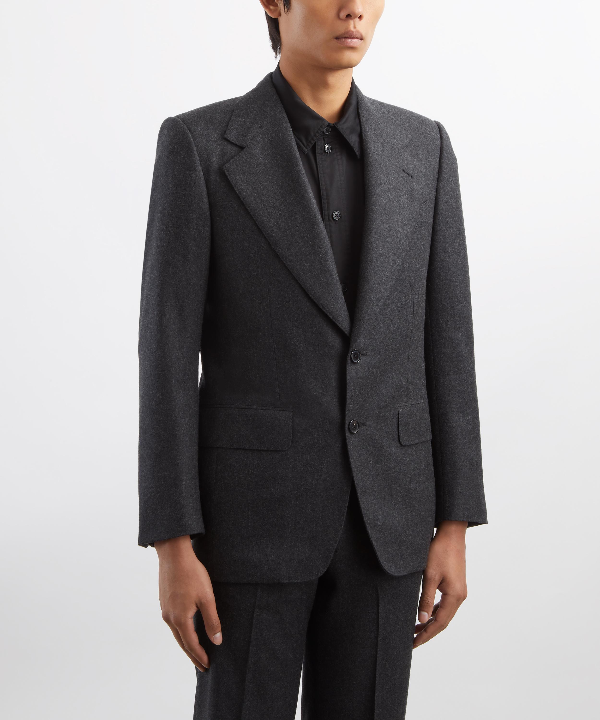 Husbands - Anthracite Single-Breasted Wool Flannel Jacket image number 2