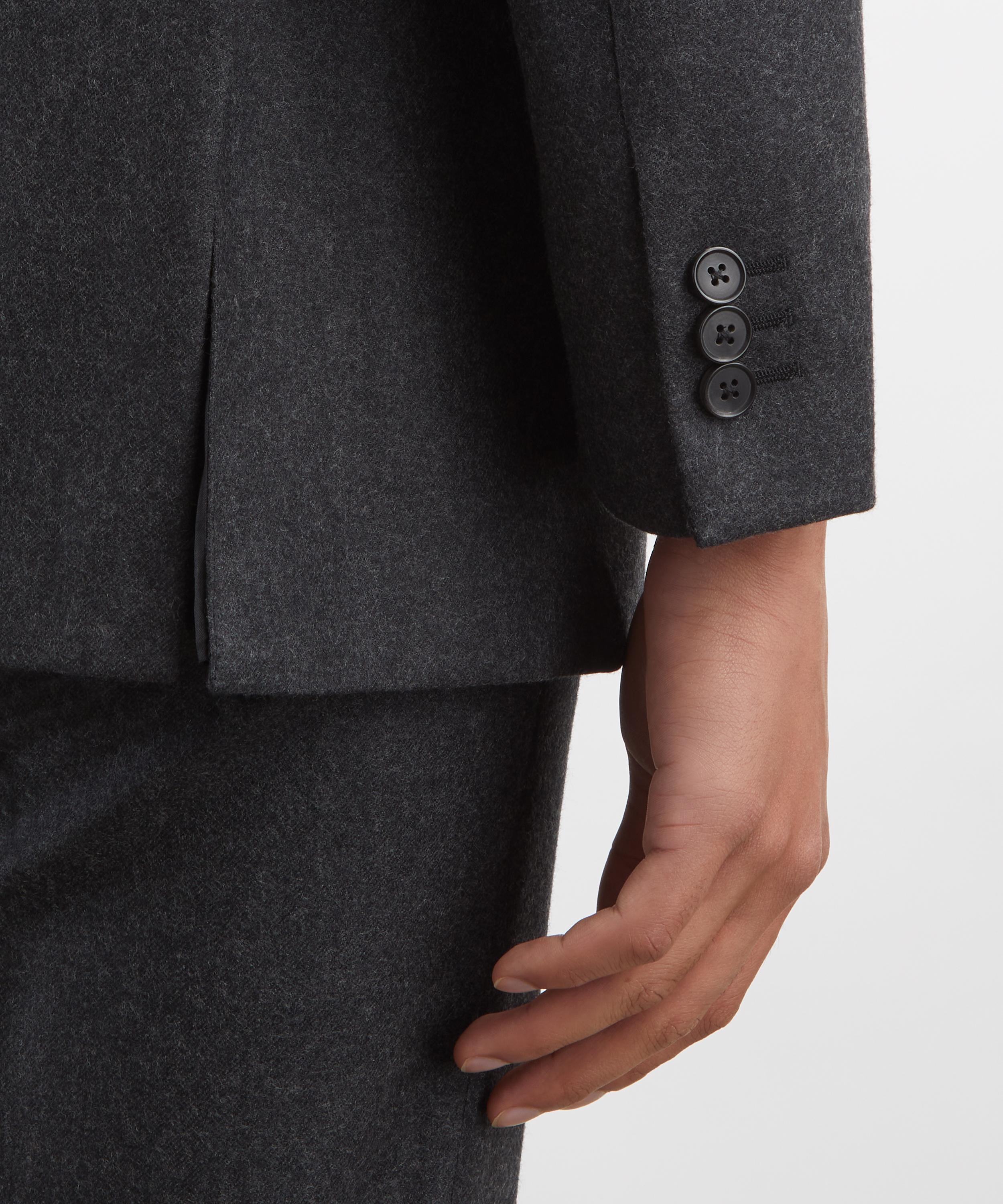 Husbands - Anthracite Single-Breasted Wool Flannel Jacket image number 4