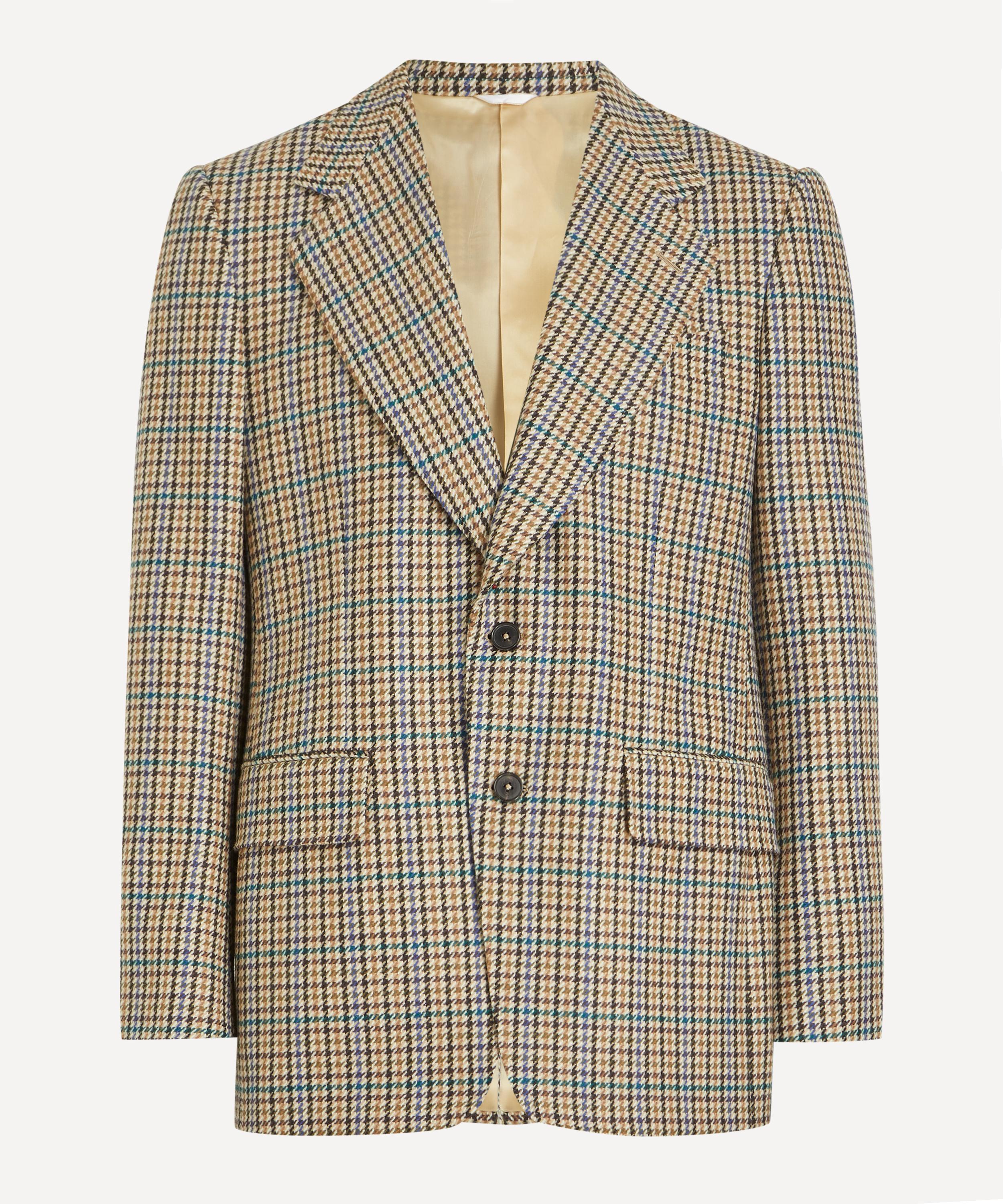 Husbands - Multicolour Houndstooth Single-Breasted Wool Flannel Jacket