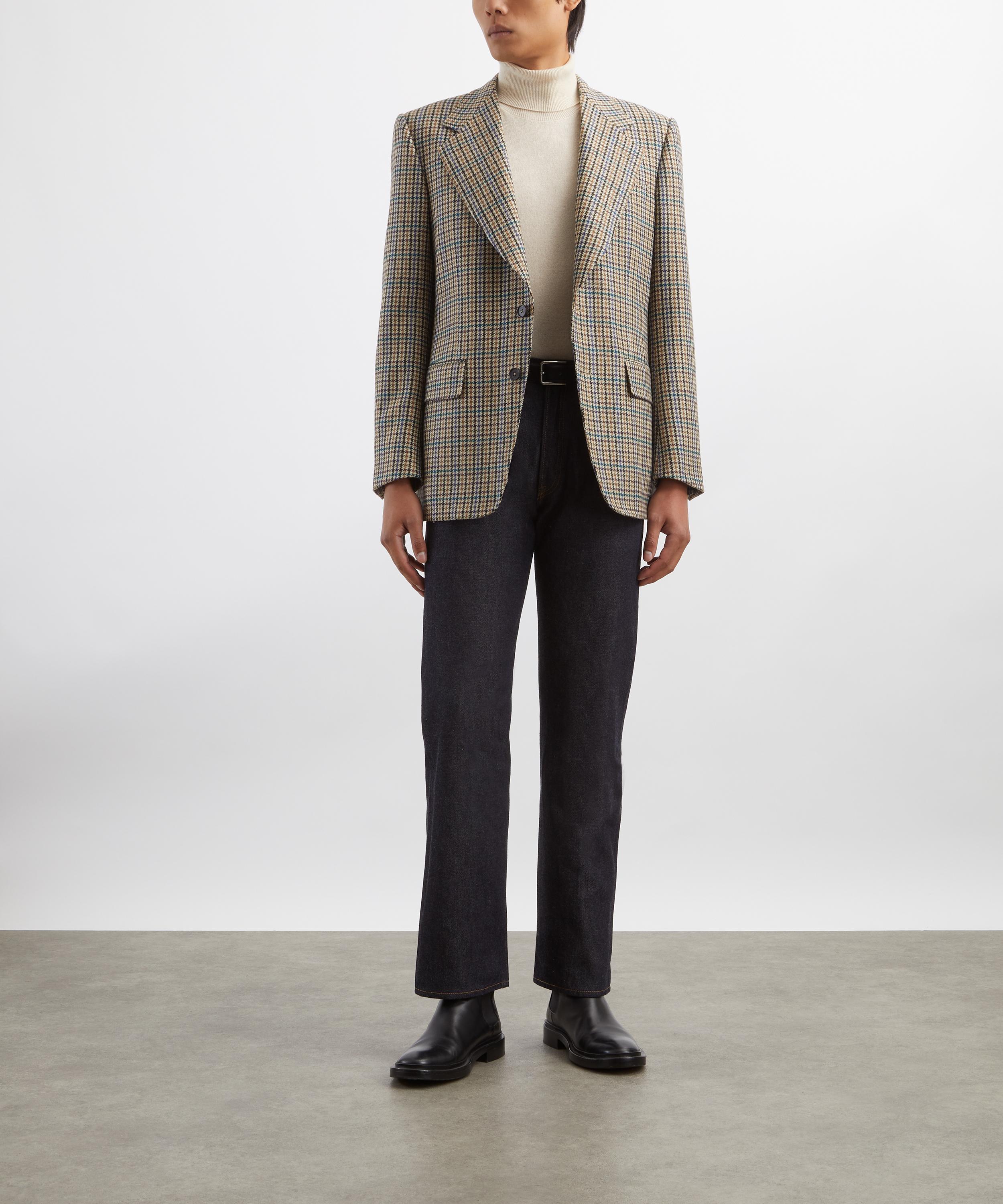 Husbands - Multicolour Houndstooth Single-Breasted Wool Flannel Jacket image number 1