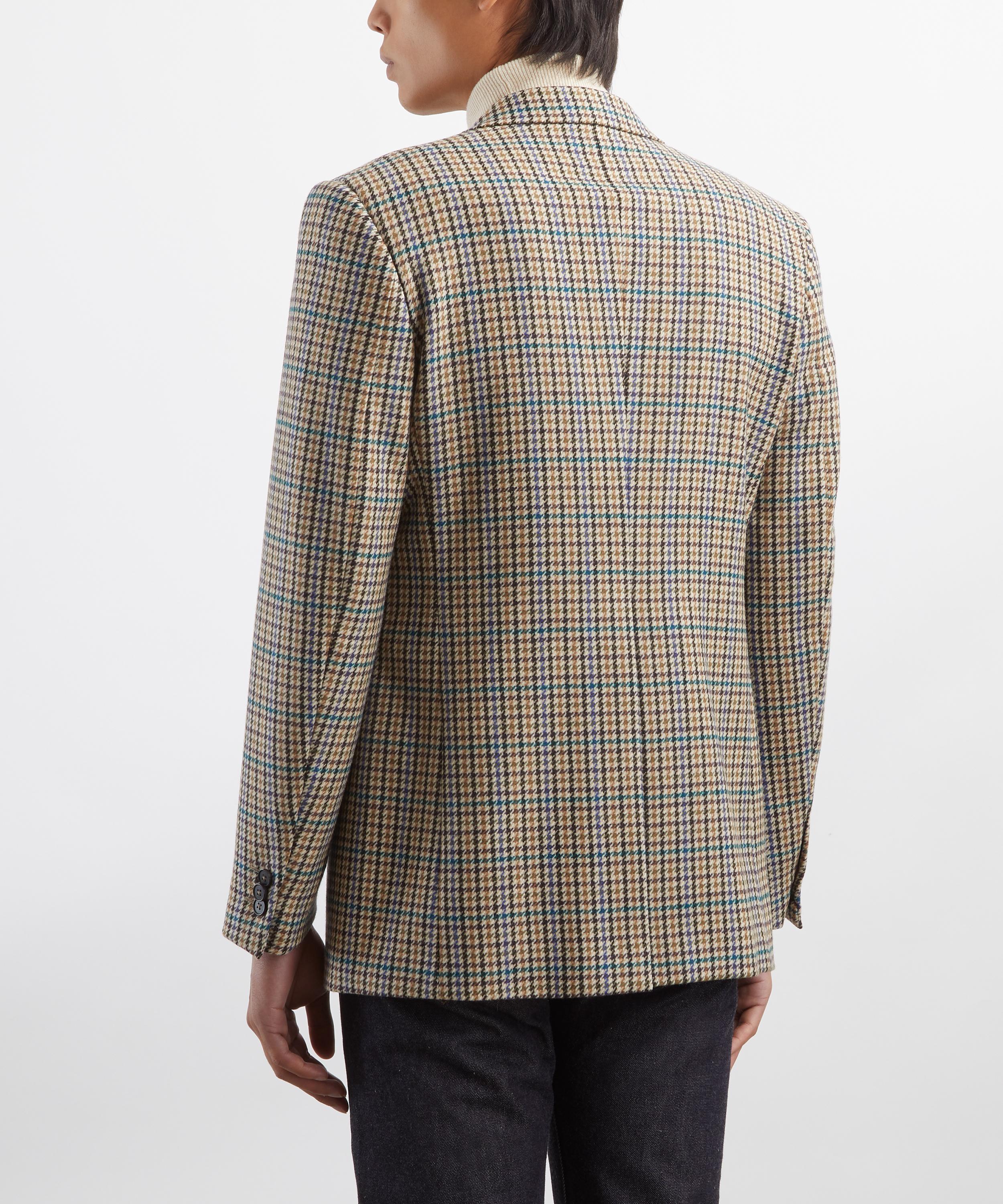 Husbands - Multicolour Houndstooth Single-Breasted Wool Flannel Jacket image number 3