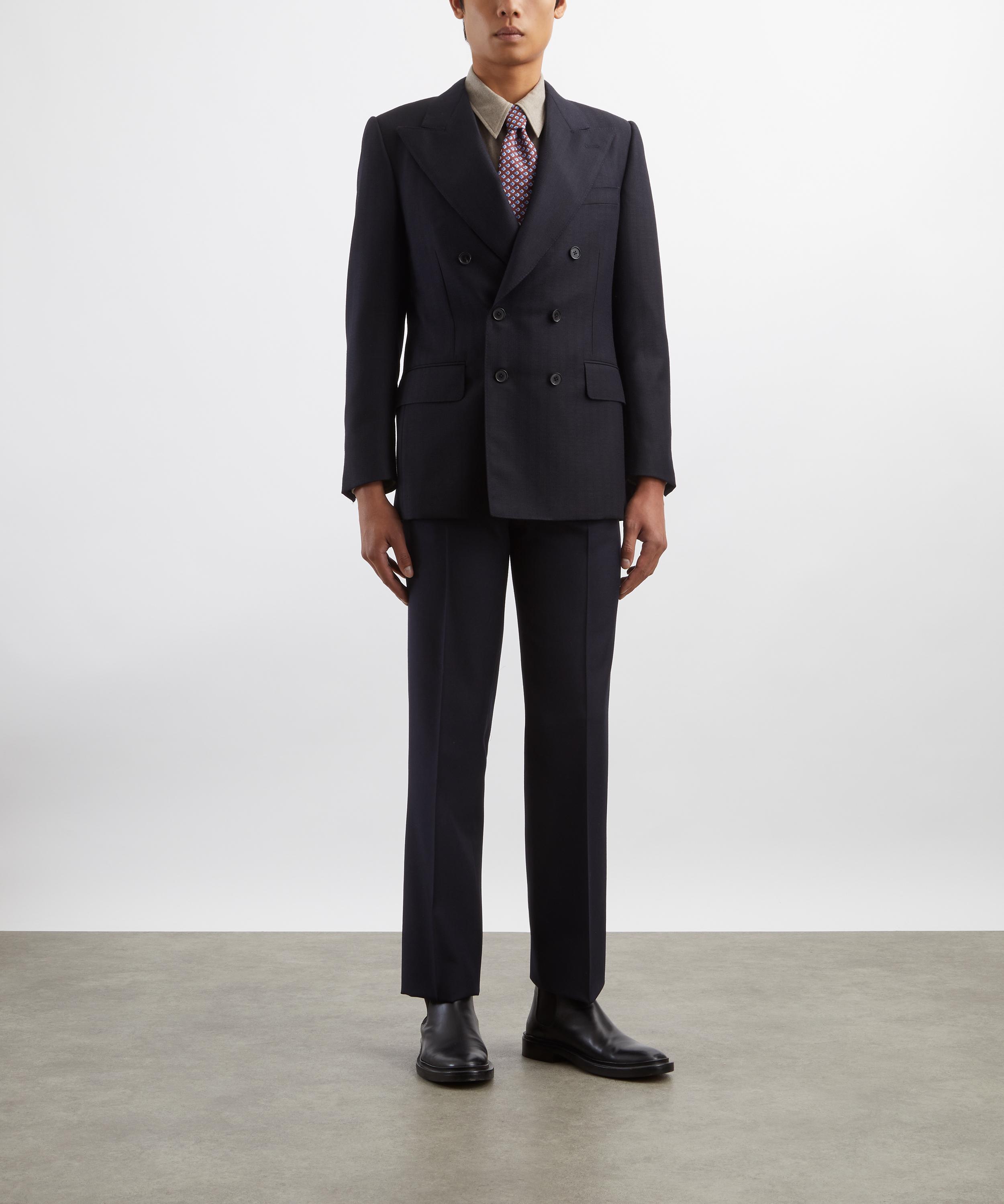 Husbands - Navy Double-Breasted Worsted Wool Jacket image number 1