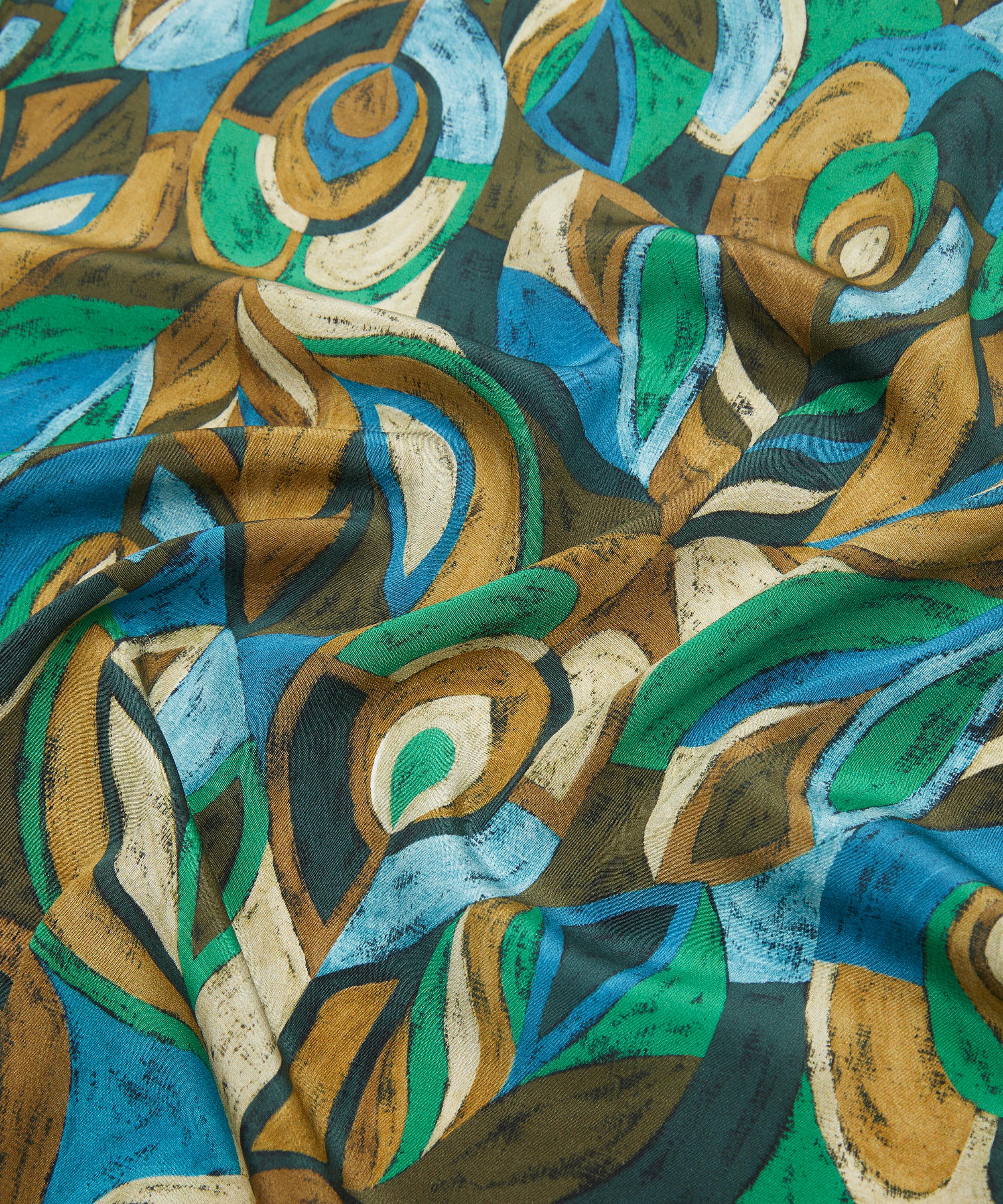 Liberty Fabrics - Pastel Peacock Crepe de Chine image number 3