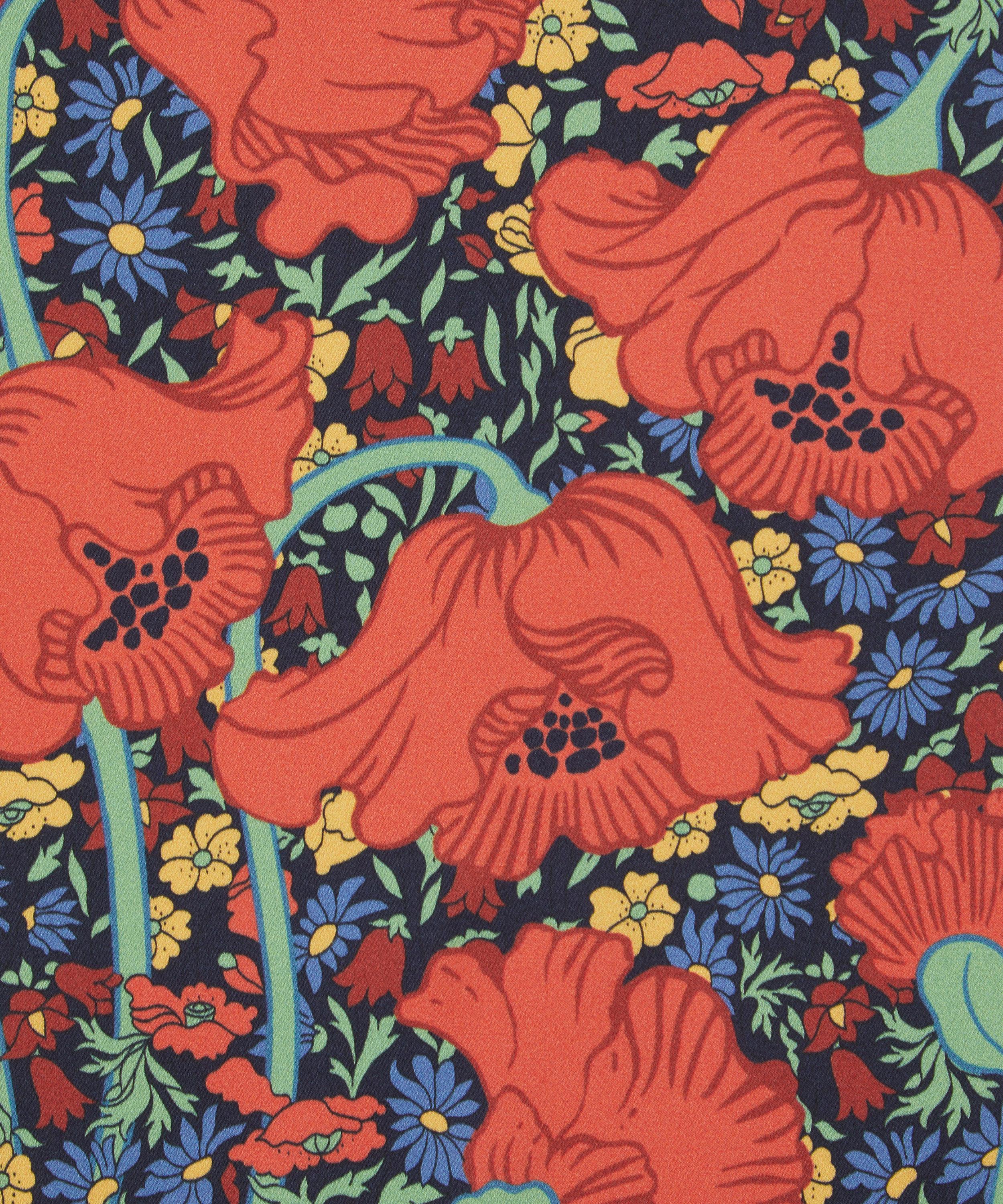 Liberty Fabrics - Clementina Poppy Silk Satin image number 0