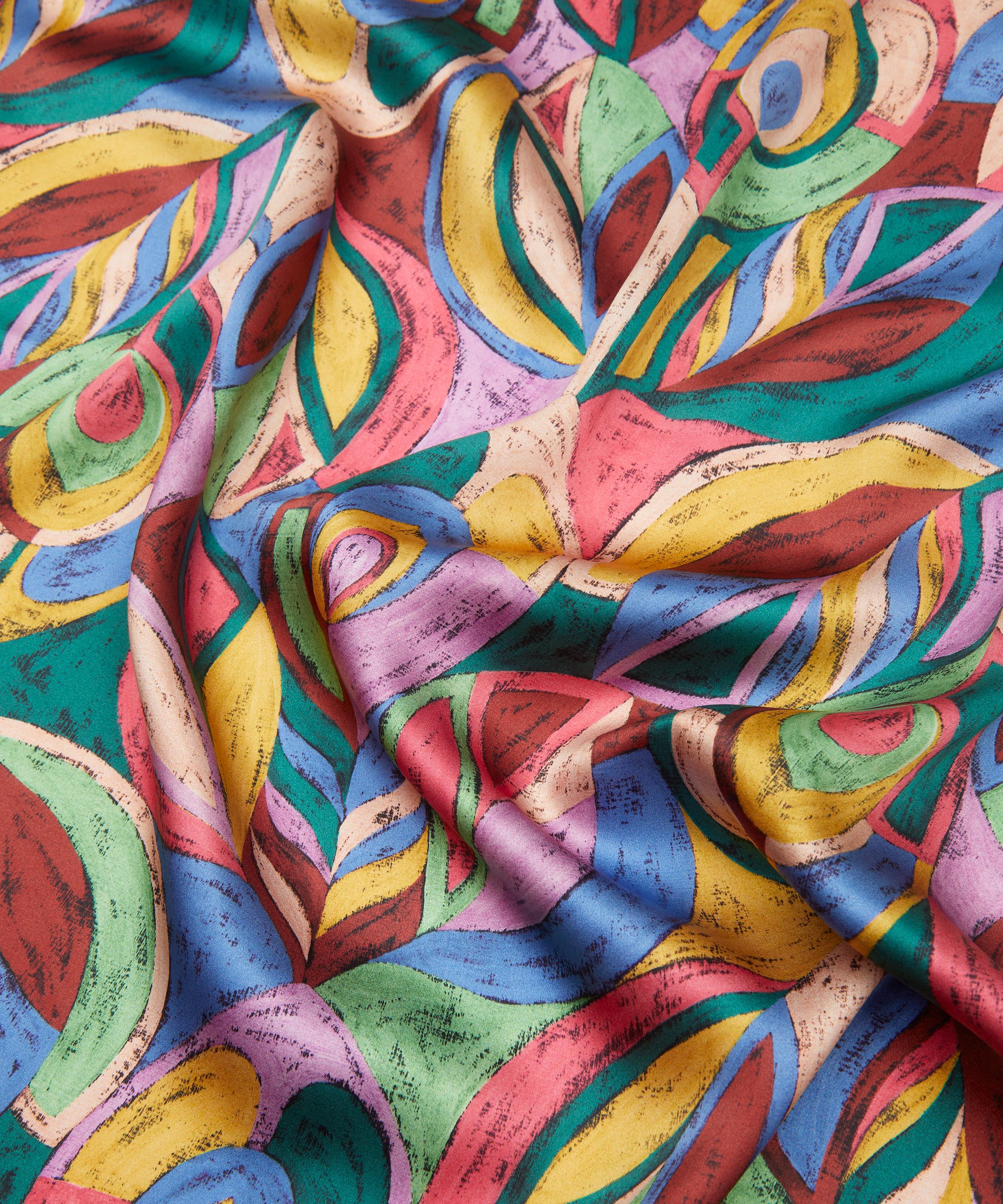 Liberty Fabrics - Pastel Peacock Silk Satin image number 3