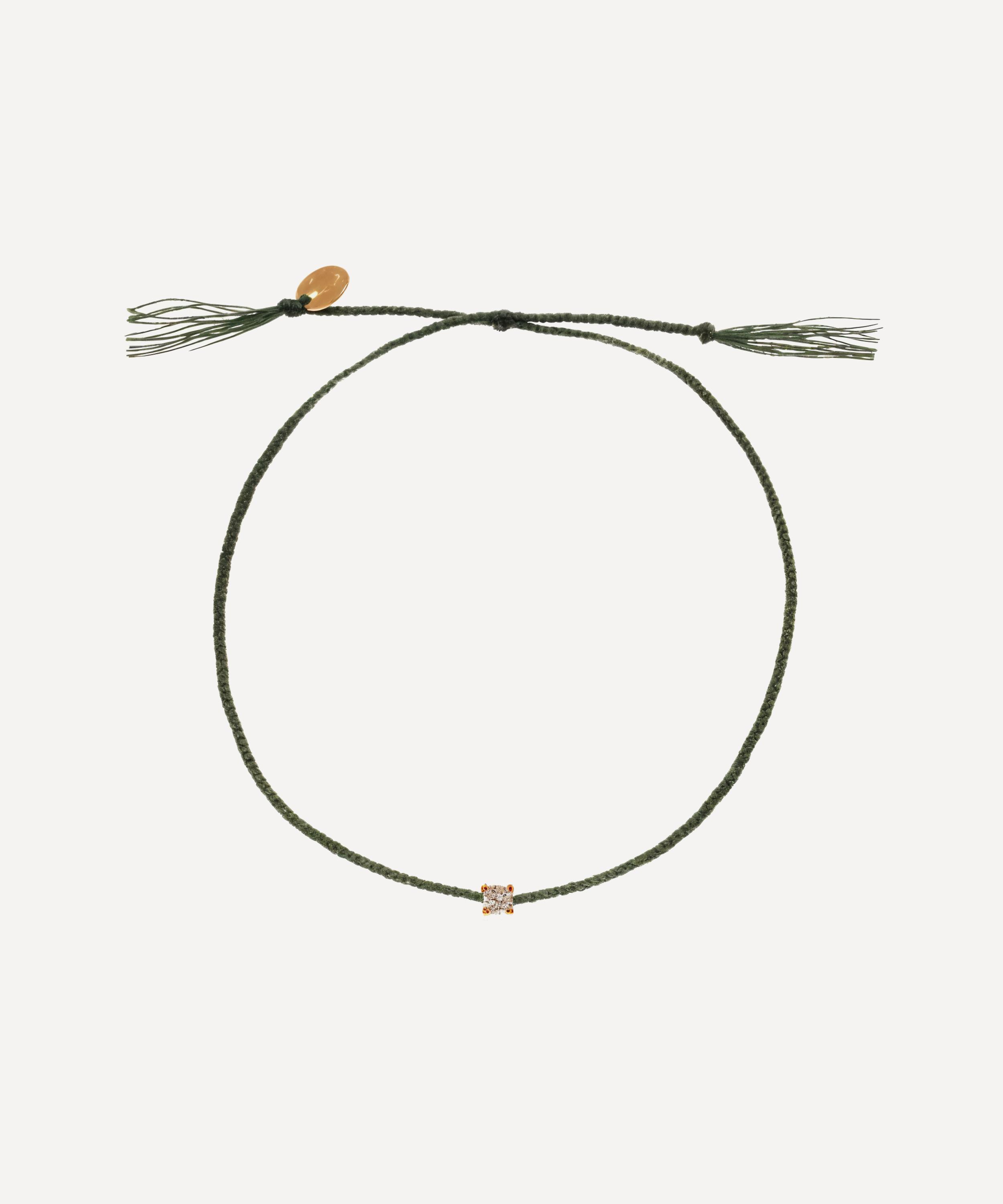 Atelier VM - 18ct Gold Lucy Green Cotton Bracelet image number 0