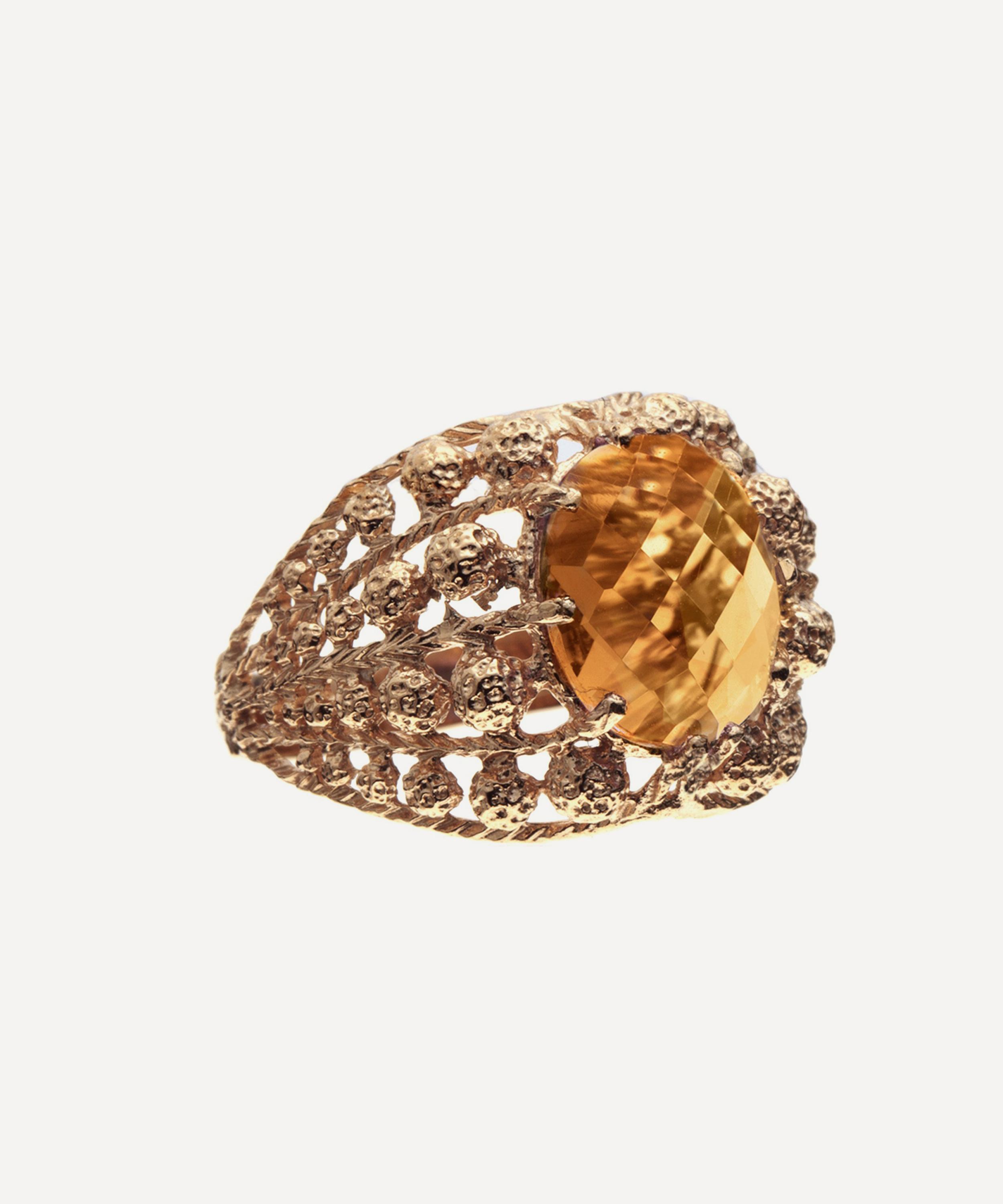 Atelier VM - 9ct Rose Gold Cenerentola Cognac Quartz Ring image number 1