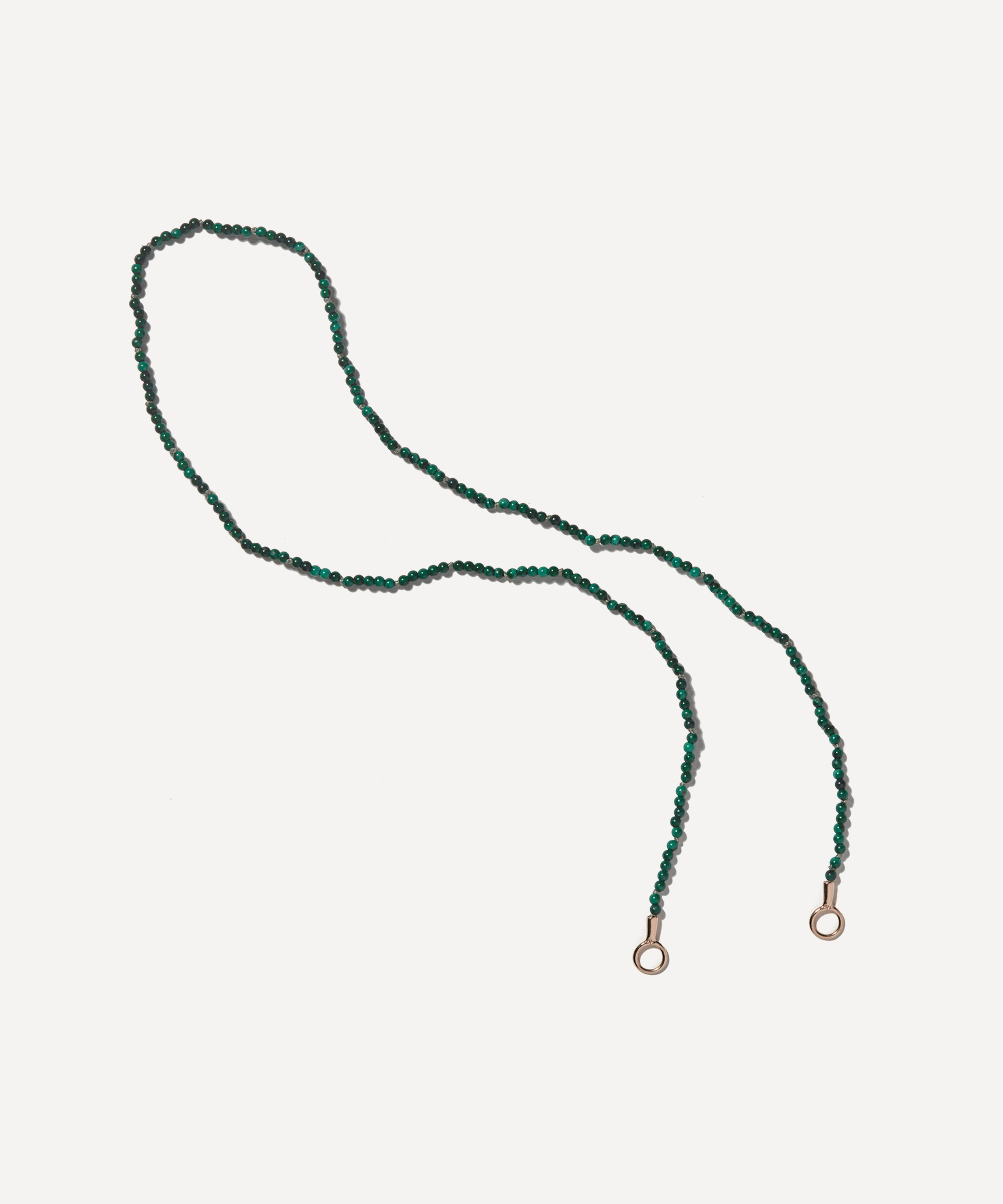 Marla Aaron - 14ct Gold Itty Bitty Malachite Strand Necklace image number 2