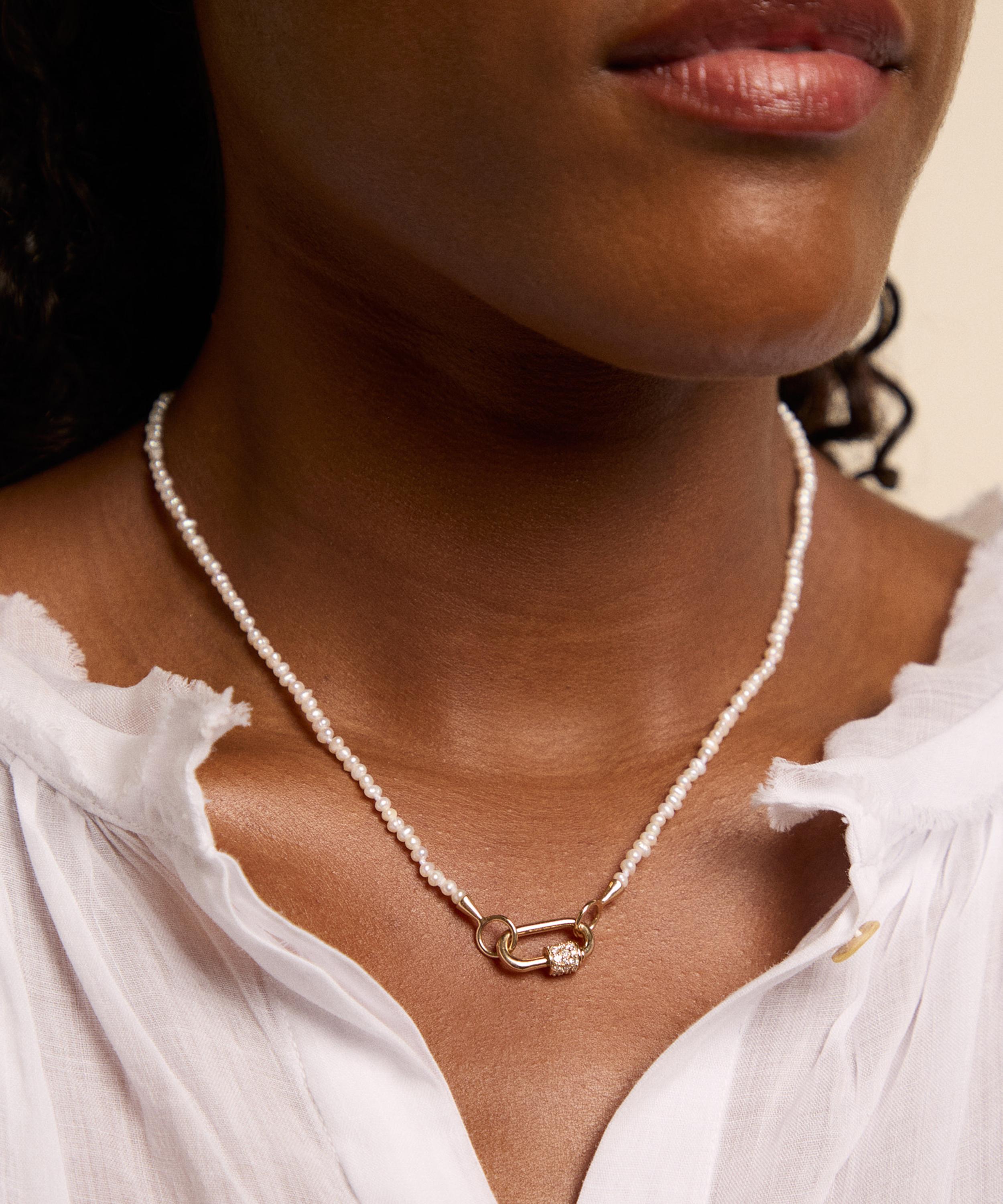 Marla Aaron - 14ct Gold Itty Bitty Seed Pearl Necklace image number 1
