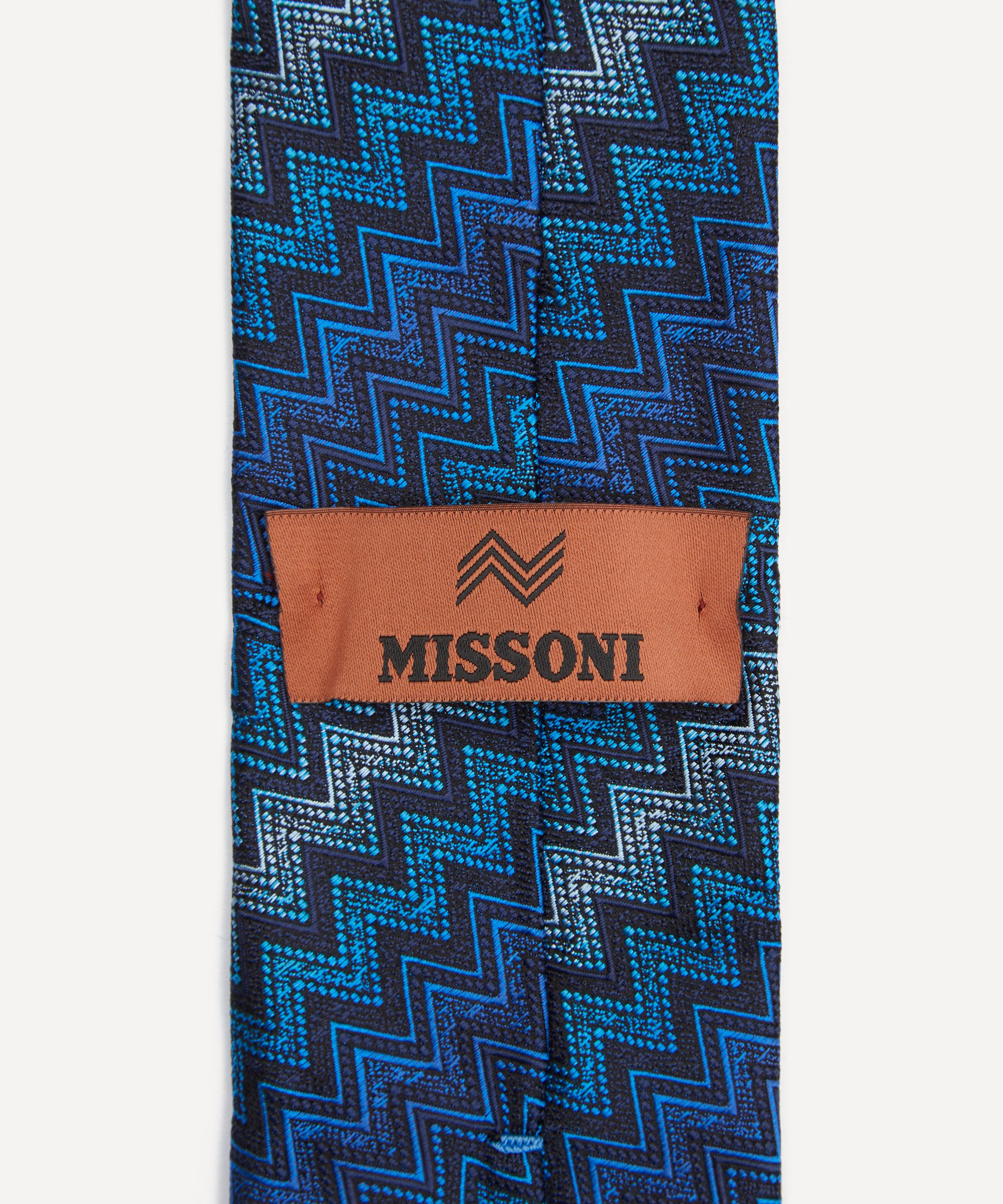 Missoni - Navy Blue Chevron Zig-Zag Silk Tie image number 2
