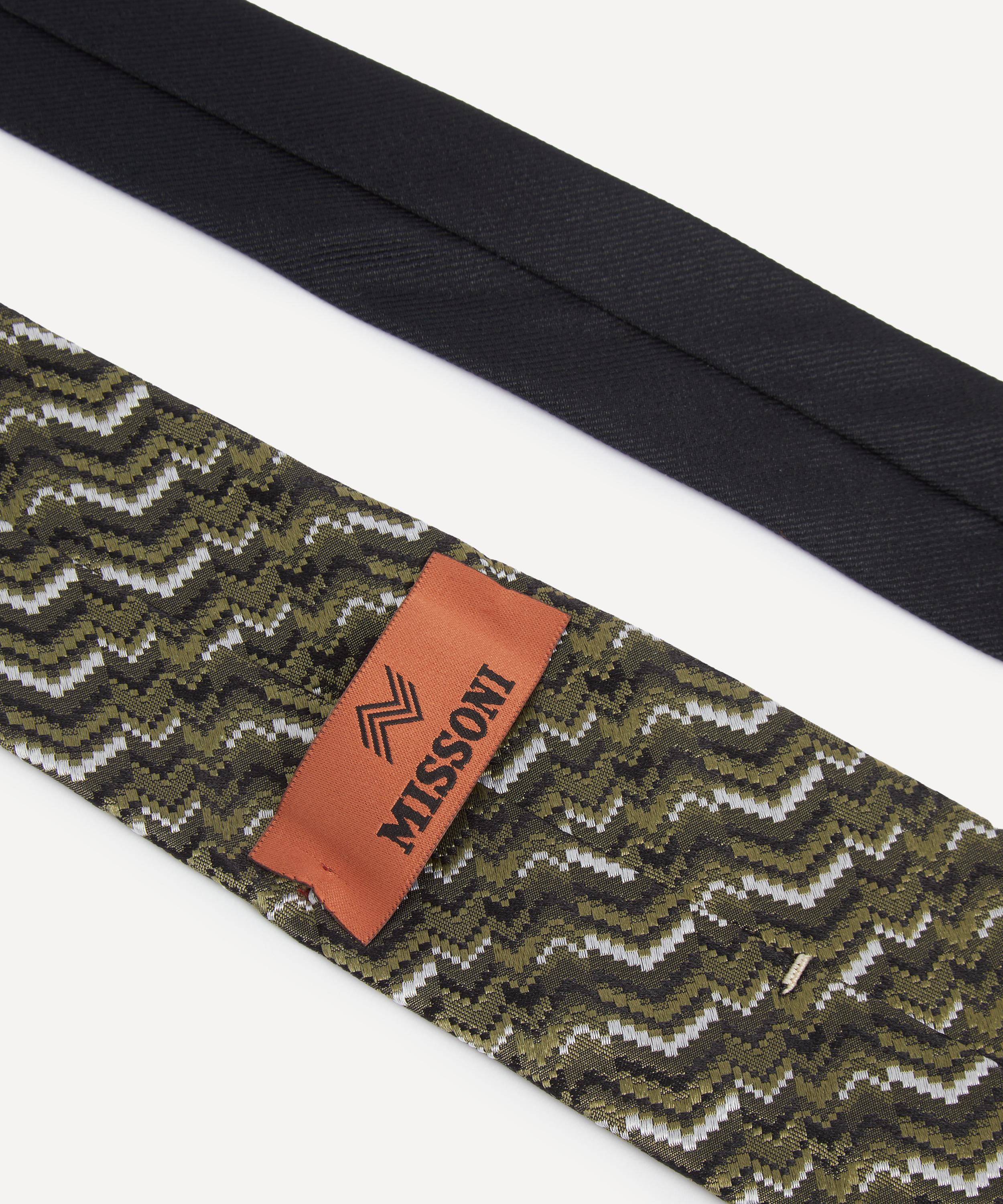 Missoni - Khaki Chevron Zig-Zag Silk Tie image number 2