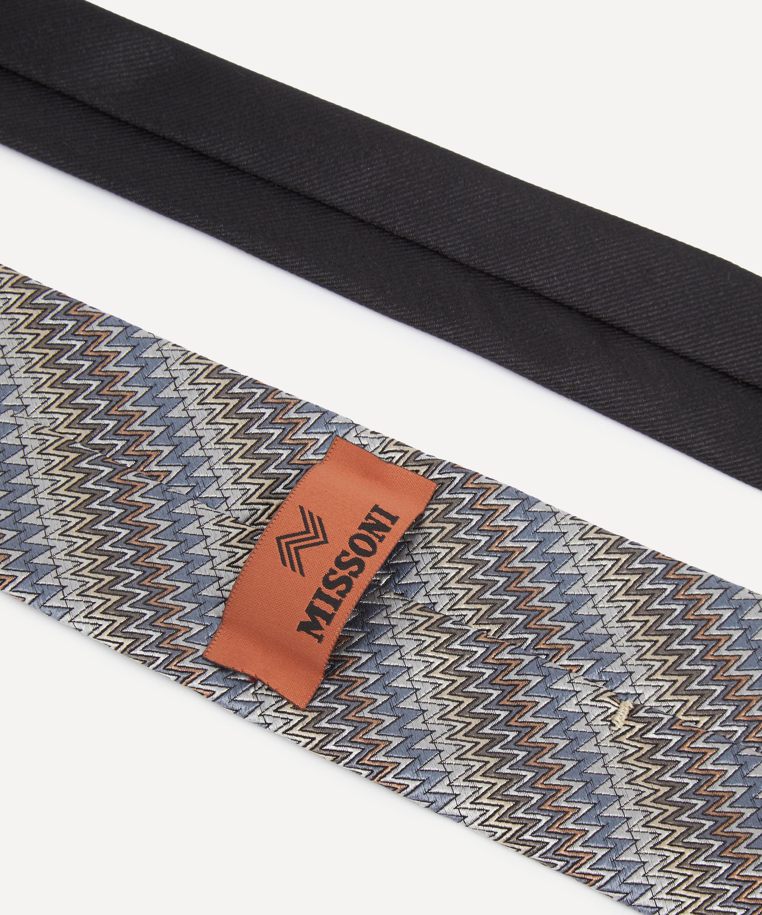 Missoni - Grey Chevron Zig-Zag Silk Tie image number 2