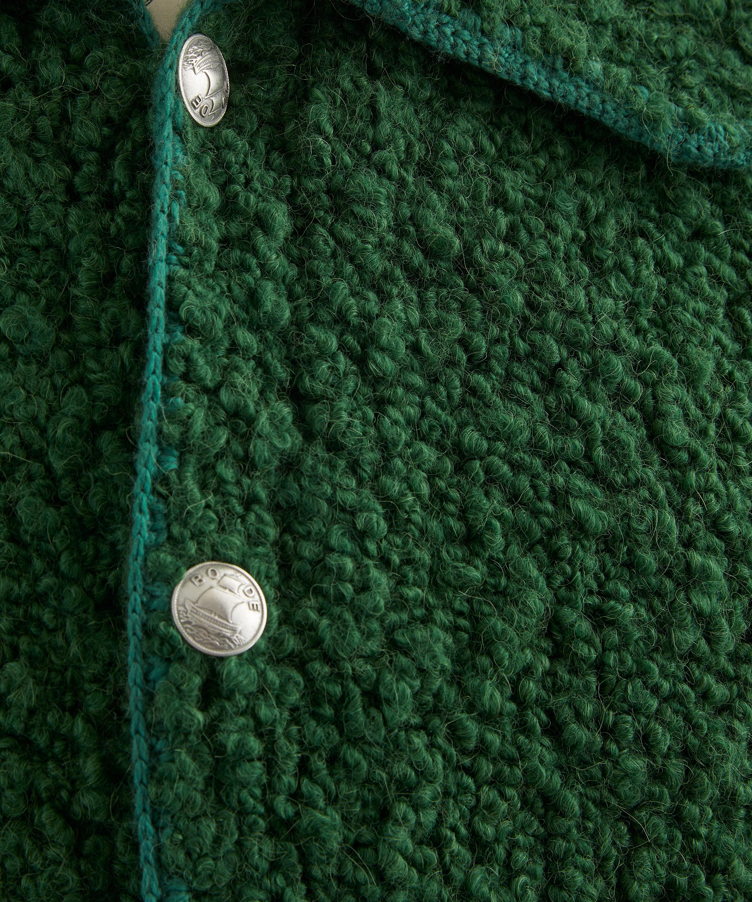 Bode - Green Boucl&eacute; Moppet Cardigan image number 4