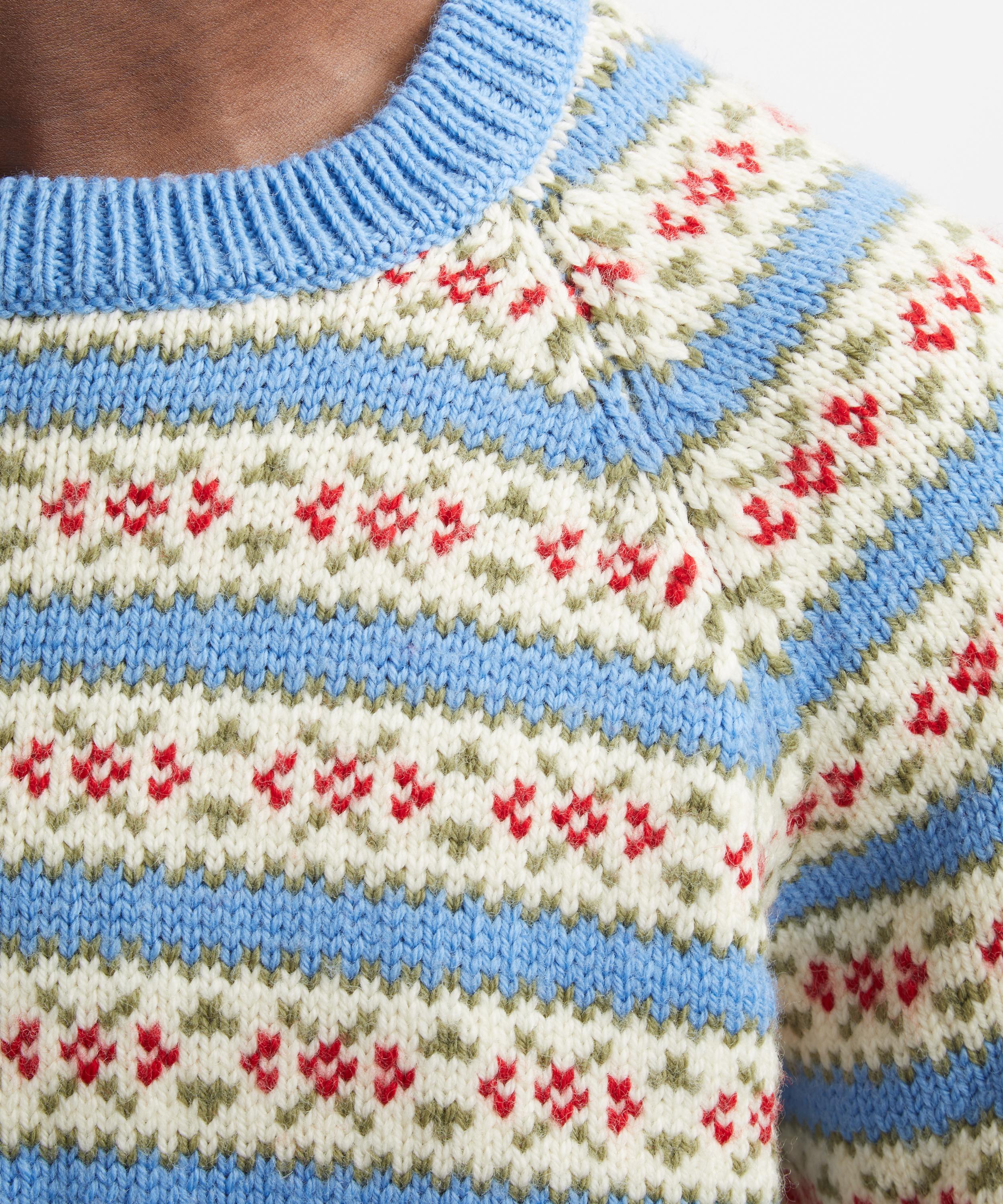 Bode - Wedgewood Jacquard Wool Jumper image number 4