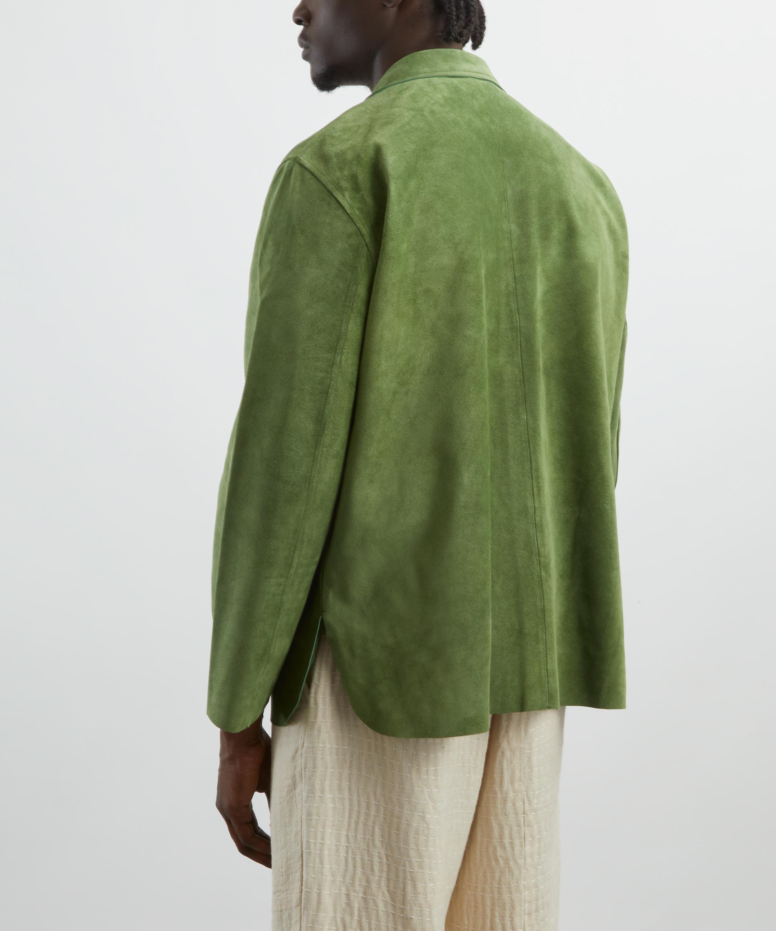 Bode - Green Suede Overshirt image number 3