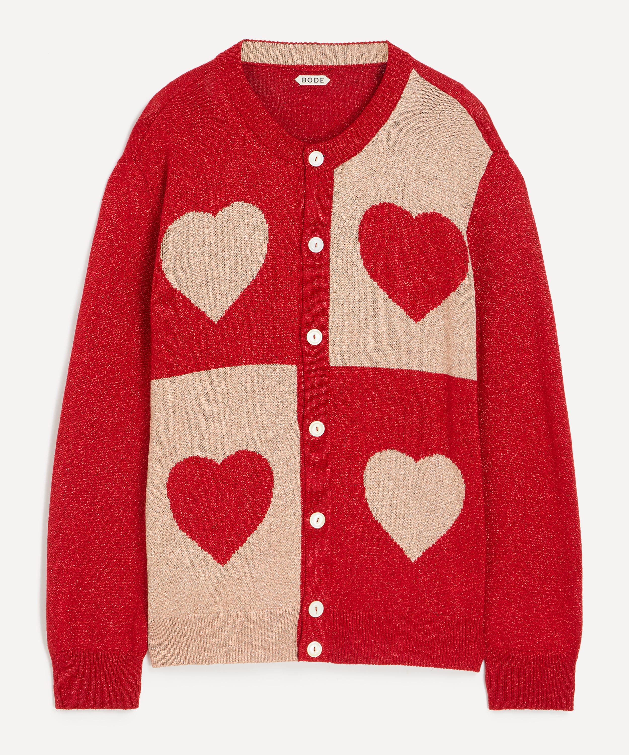 Bode - Lamé Hearts Cardigan image number 0